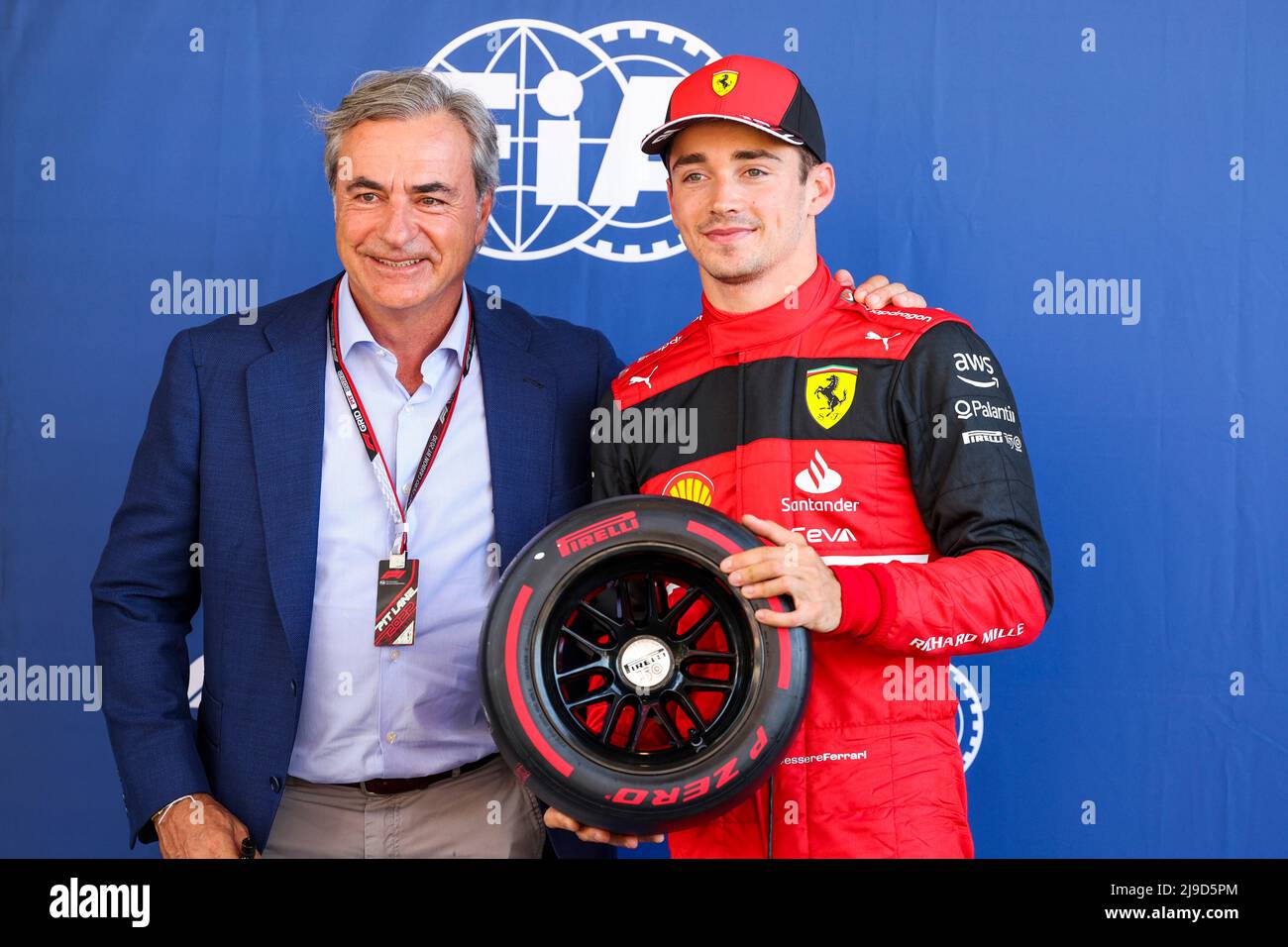 Barcelona, Spanien. 21.. Mai 2022. Carlos Sainz Senior (ESP), #16 Charles Leclerc (MCO, Scuderia Ferrari), F1 Grand Prix von Spanien auf dem Circuit de Barcelona-Catalunya am 21. Mai 2022 in Barcelona, Spanien. (Foto von HIGH TWO) Quelle: dpa/Alamy Live News Stockfoto