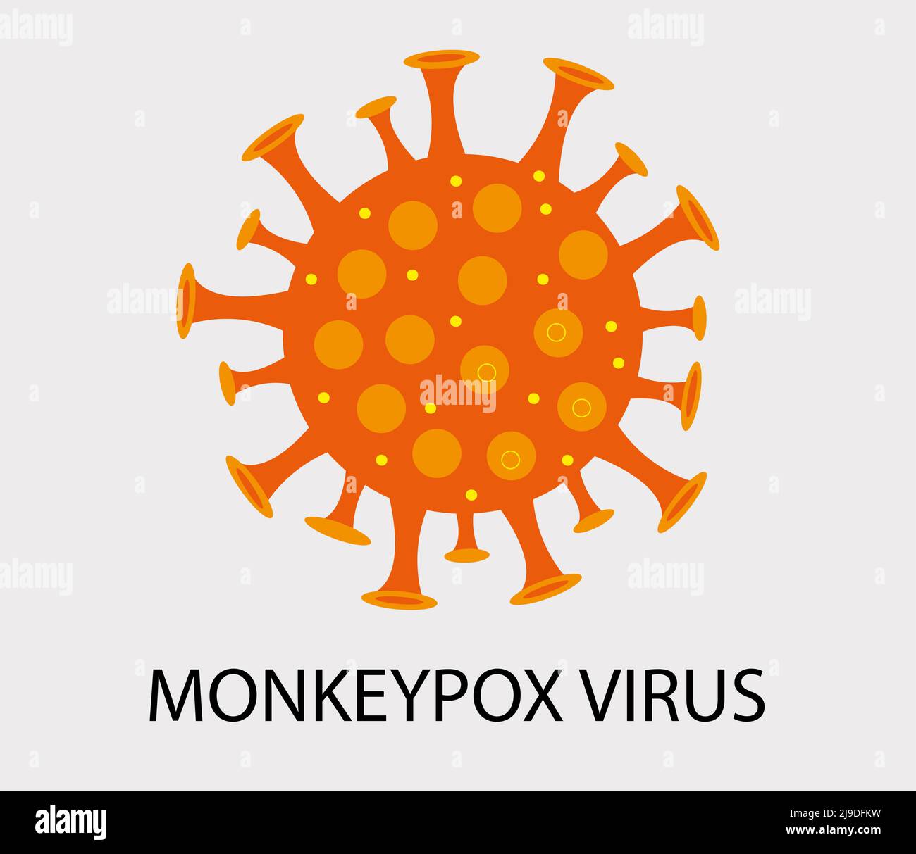 Monkeypox-Virus zoonotische Viruserkrankung, die menschliche, nichtmenschliche Primaten infizieren kann. Affenpocken. Vektorgrafik Stock Vektor