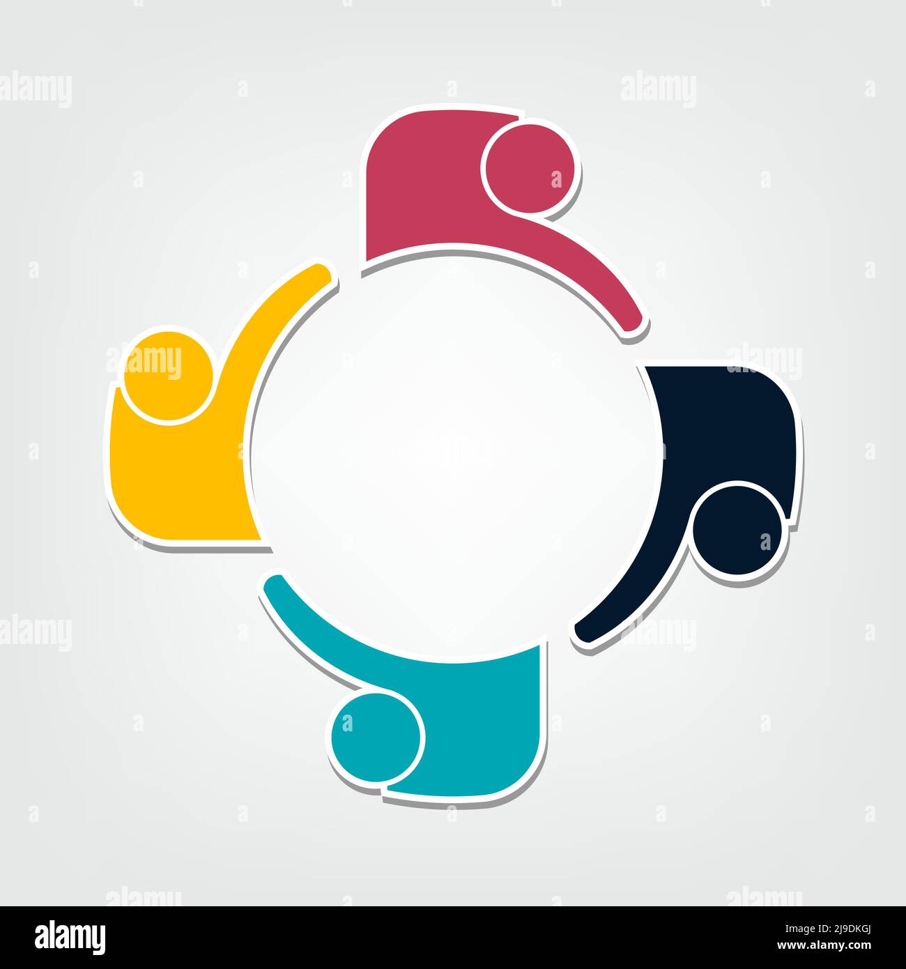 Gruppe Menschen Logo Handshake in einem Kreis, Teamwork Icon.Vector Illustrator Stock Vektor