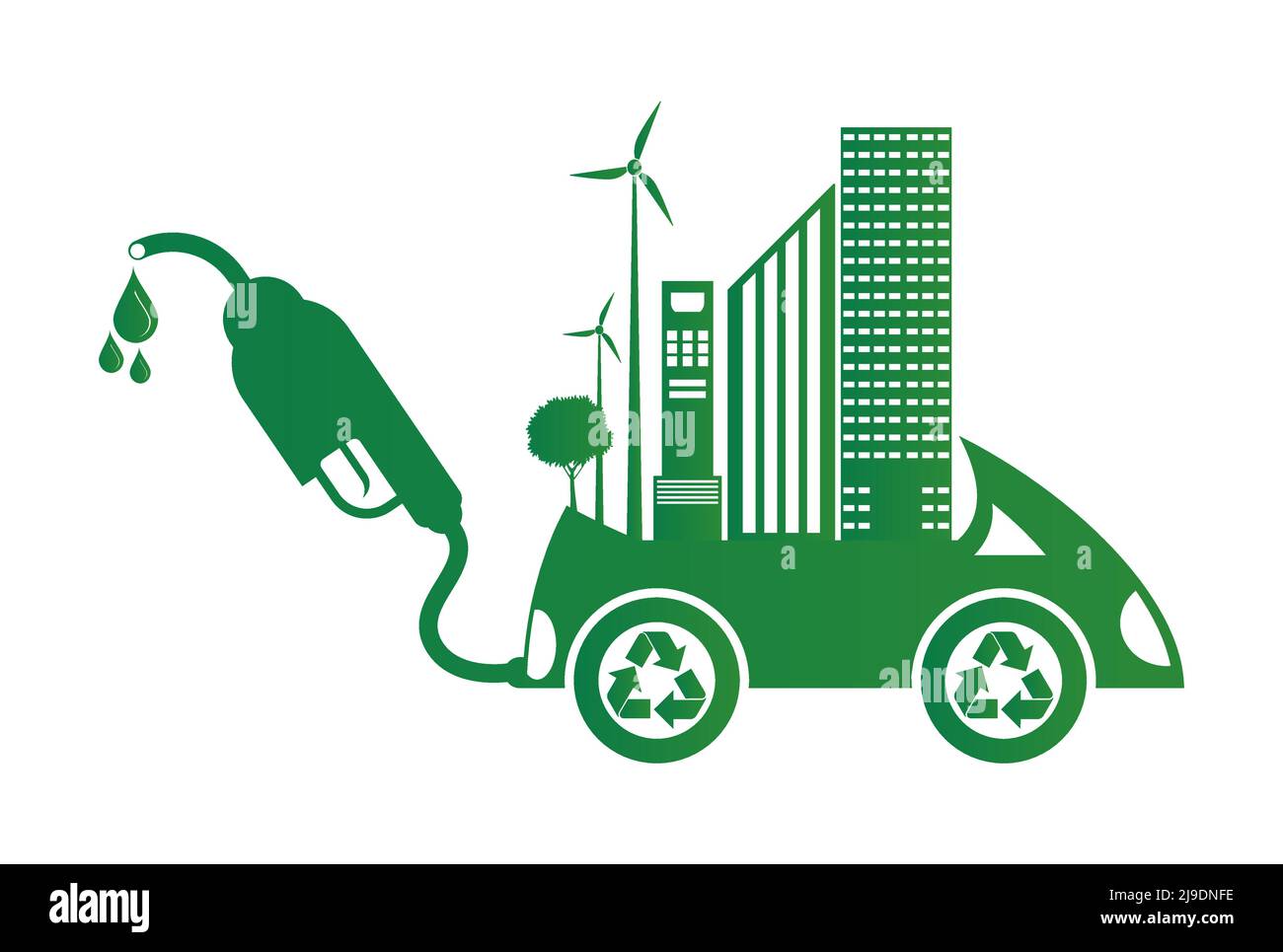 Öko-Kraftstoff,Biodiesel für Ökologie und Umwelt Helfen Sie der Welt mit umweltfreundlichen Ideen Stock Vektor