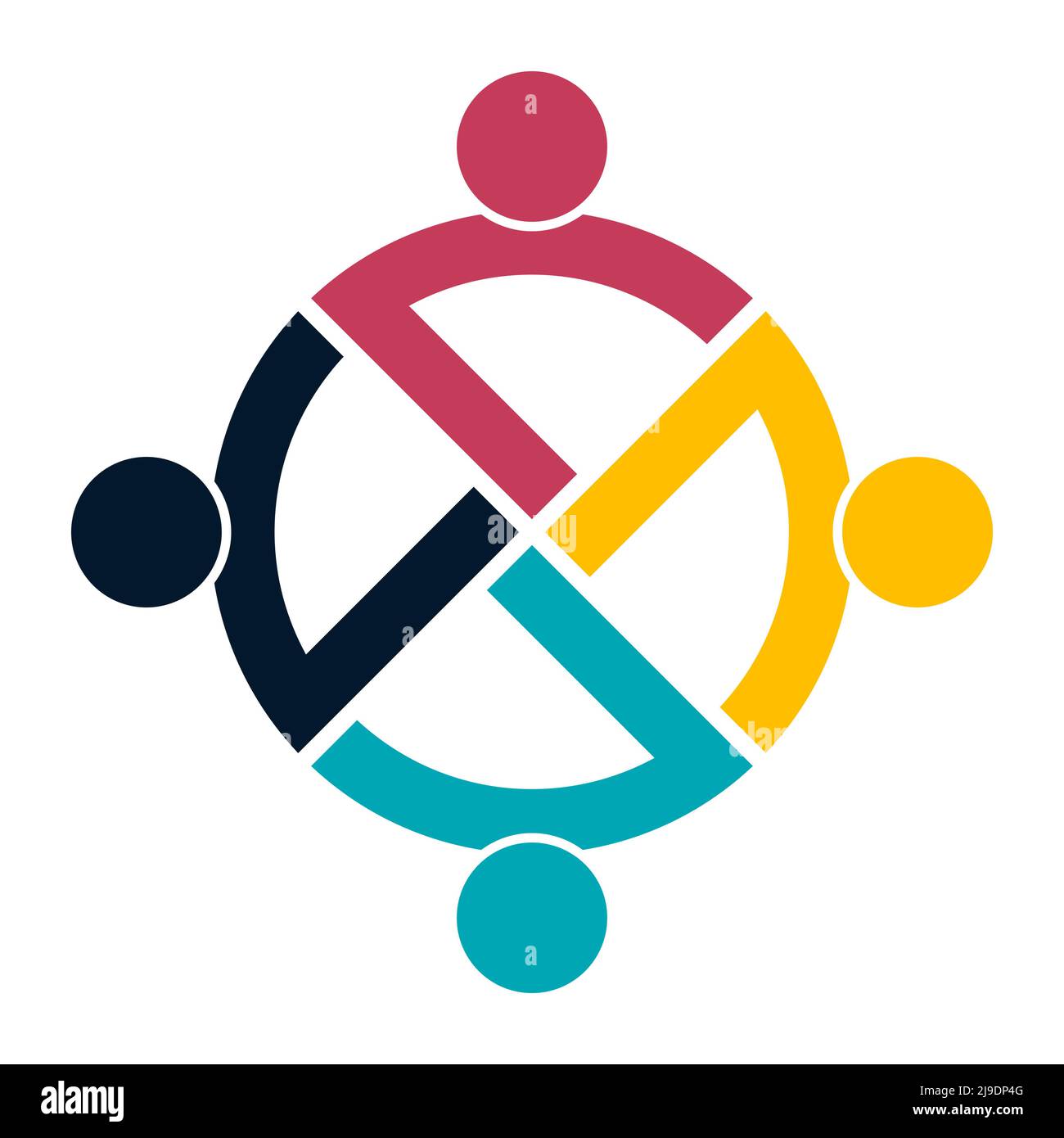 Gruppe Menschen Logo Handshake in einem Kreis, Teamwork Icon.Vector Illustrator Stock Vektor