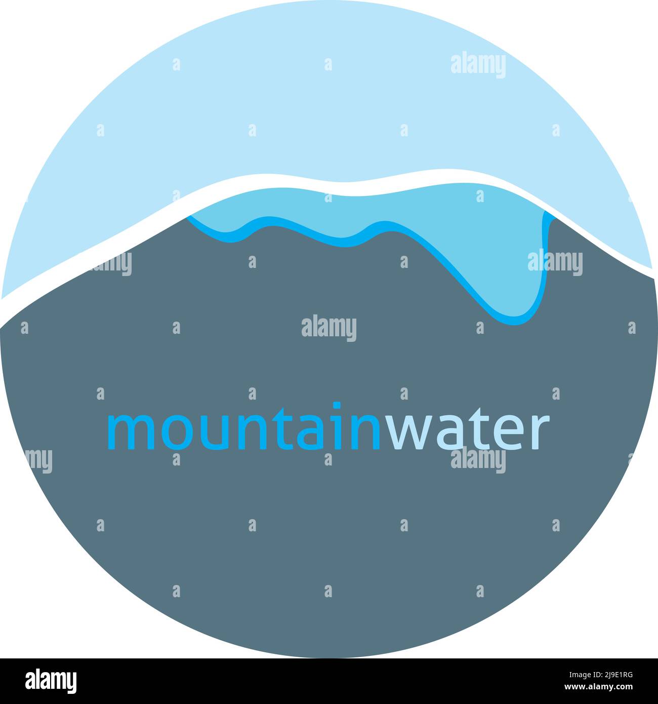 Logo-Vorlage für natürliches Trinkwasser oder Mineralwasser. Vektor Stock Vektor