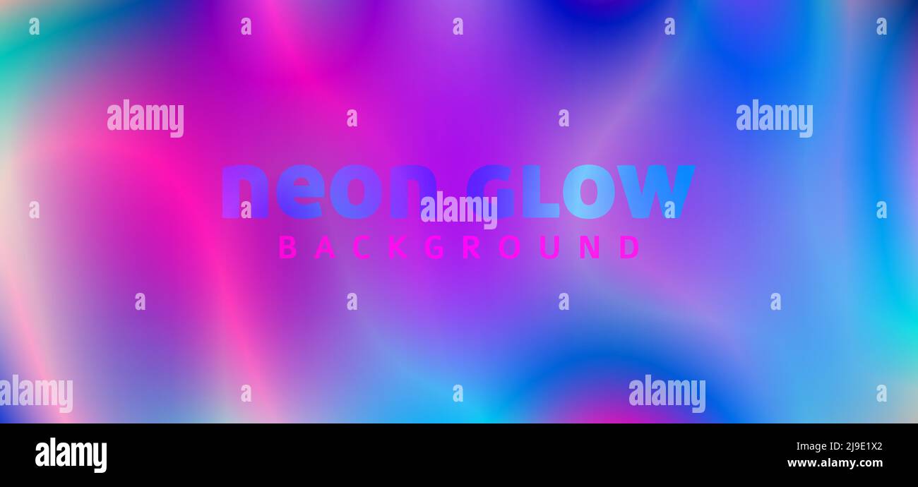 Heller abstrakter Neon-Schein verwischter Hintergrund mit mehrfarbigem Farbverlauf. Schillerndes Vektorgrafikmuster Stock Vektor
