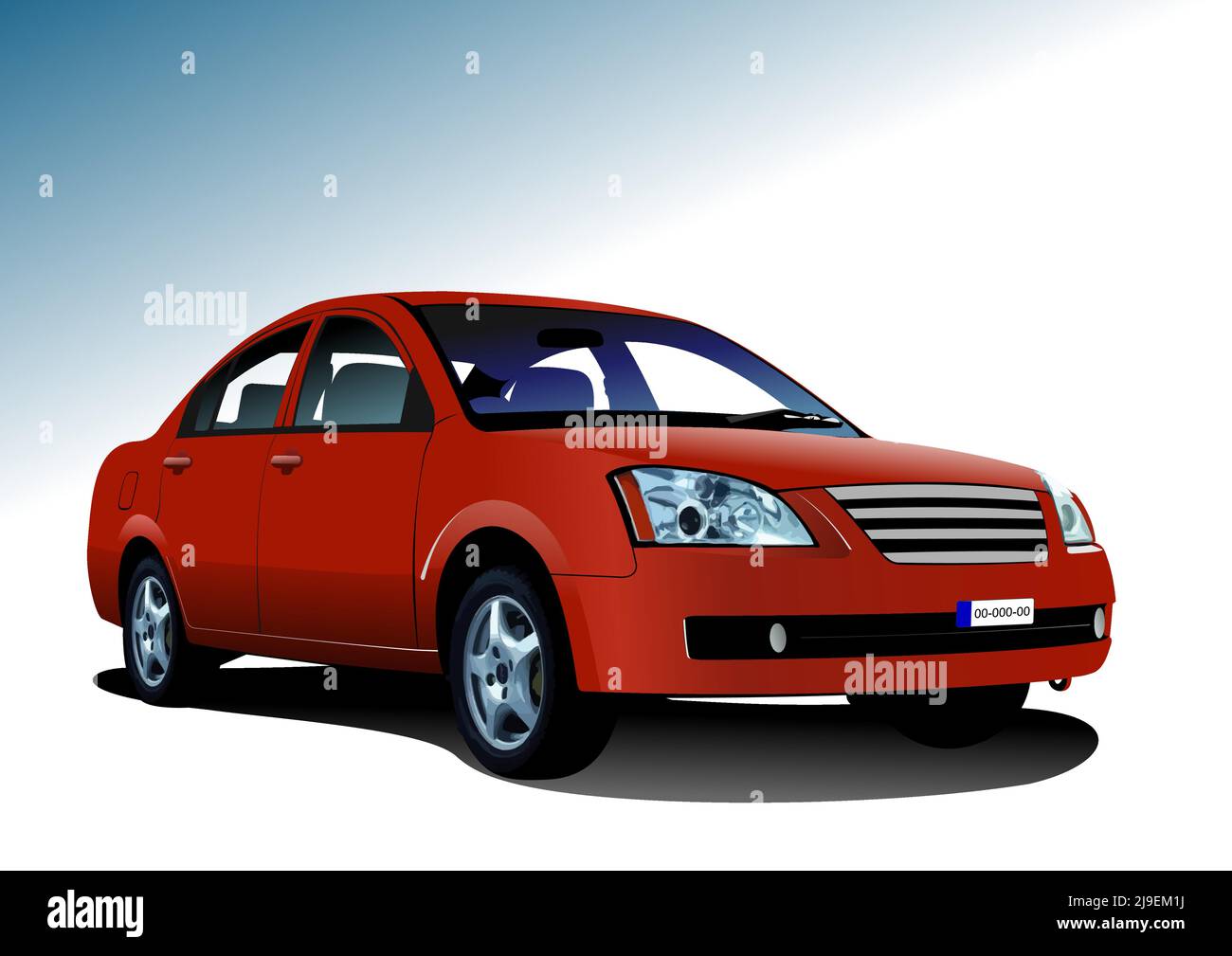 Rote Limousine auf der Straße. vektorgrafik 3D Stock Vektor