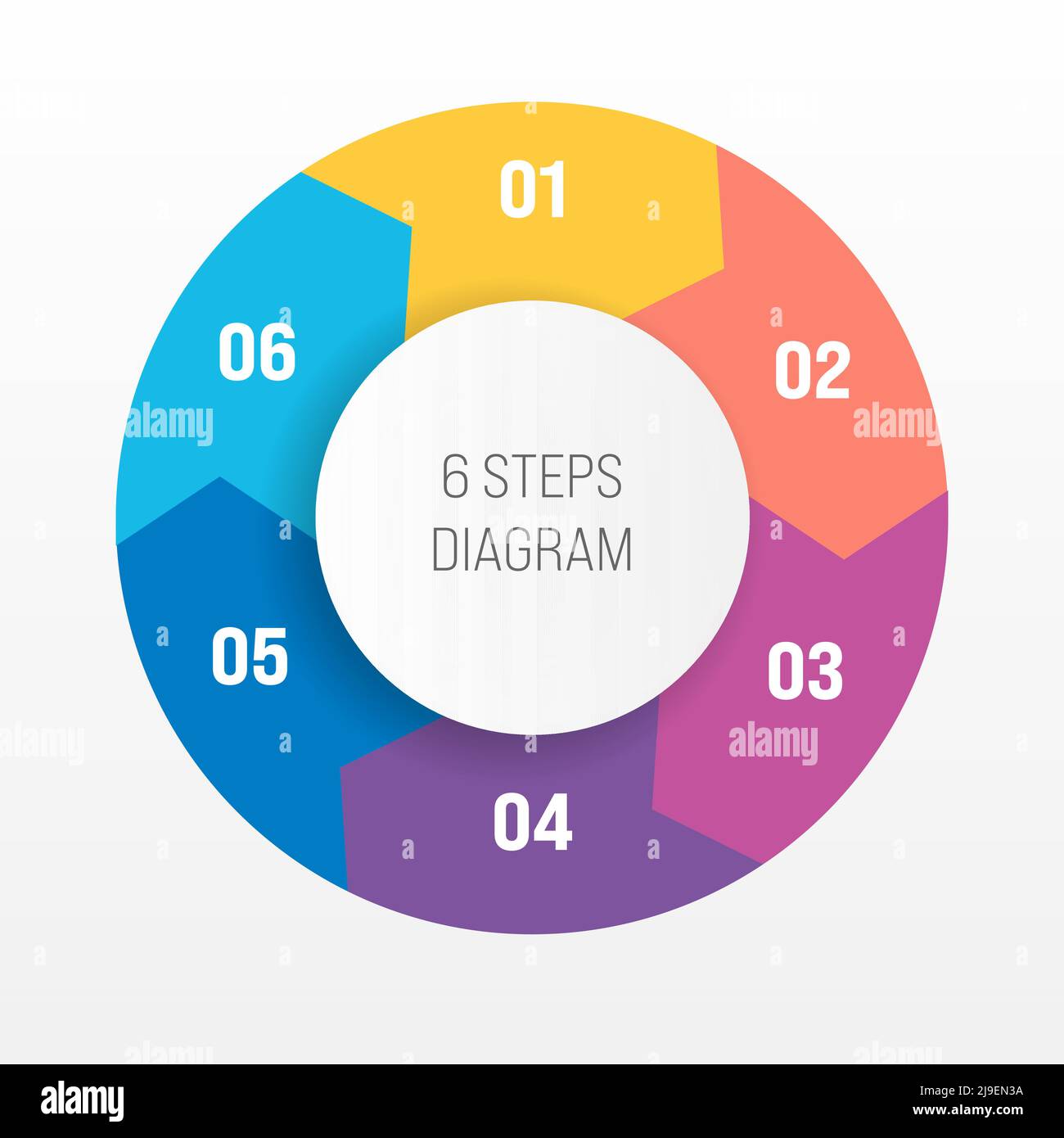 Modernes Infografik-Diagramm in sechs Schritten Stock Vektor