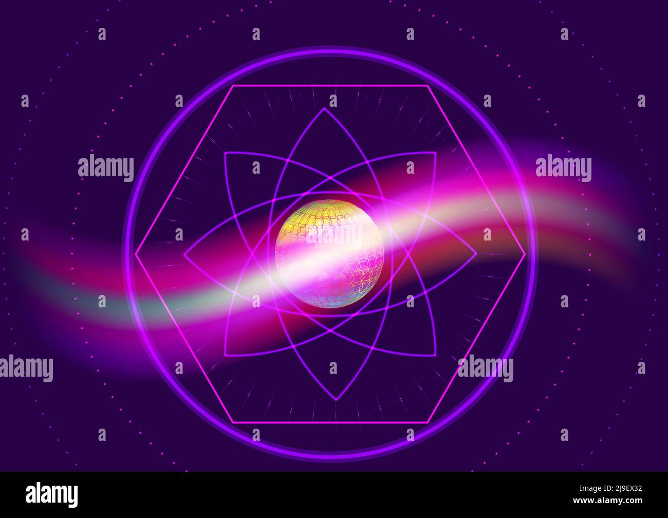 Abstrakt Hintergrund Universum Kosmos Raum Sterne Solar Ringe Elemente Kugel Tapete Dekoration Vektor Illustration Stock Vektor