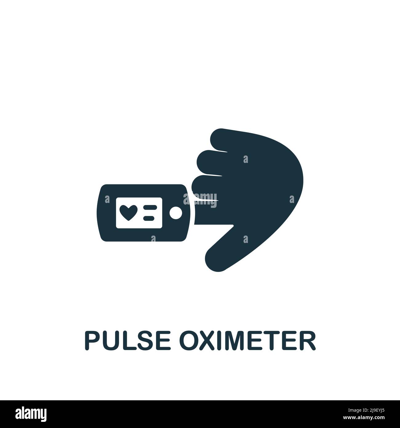 Pulsoximeter-Symbol. Monochrom einfaches Messsymbol für Vorlagen, Webdesign und Infografiken Stock Vektor