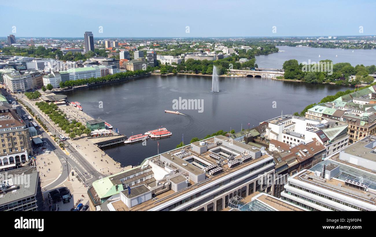 Binnenalster, oder Binnenalster, Hamburg, Deutschland Stockfoto