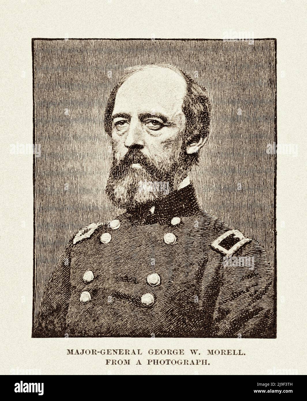 Amerikanischer Bürgerkrieg. Gravur des Generals des Brigadegenerals der Union Army George Webb Morell Stockfoto
