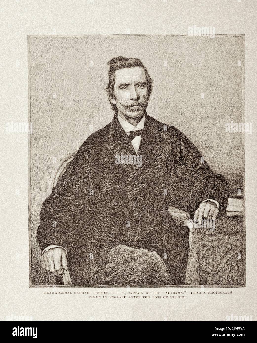 Amerikanischer Bürgerkrieg. Porträt des Rückadmirals Raphael Semmes, C.S.N., Kapitän der CSS 'Alabama', konföderierte Marineoffizier Stockfoto