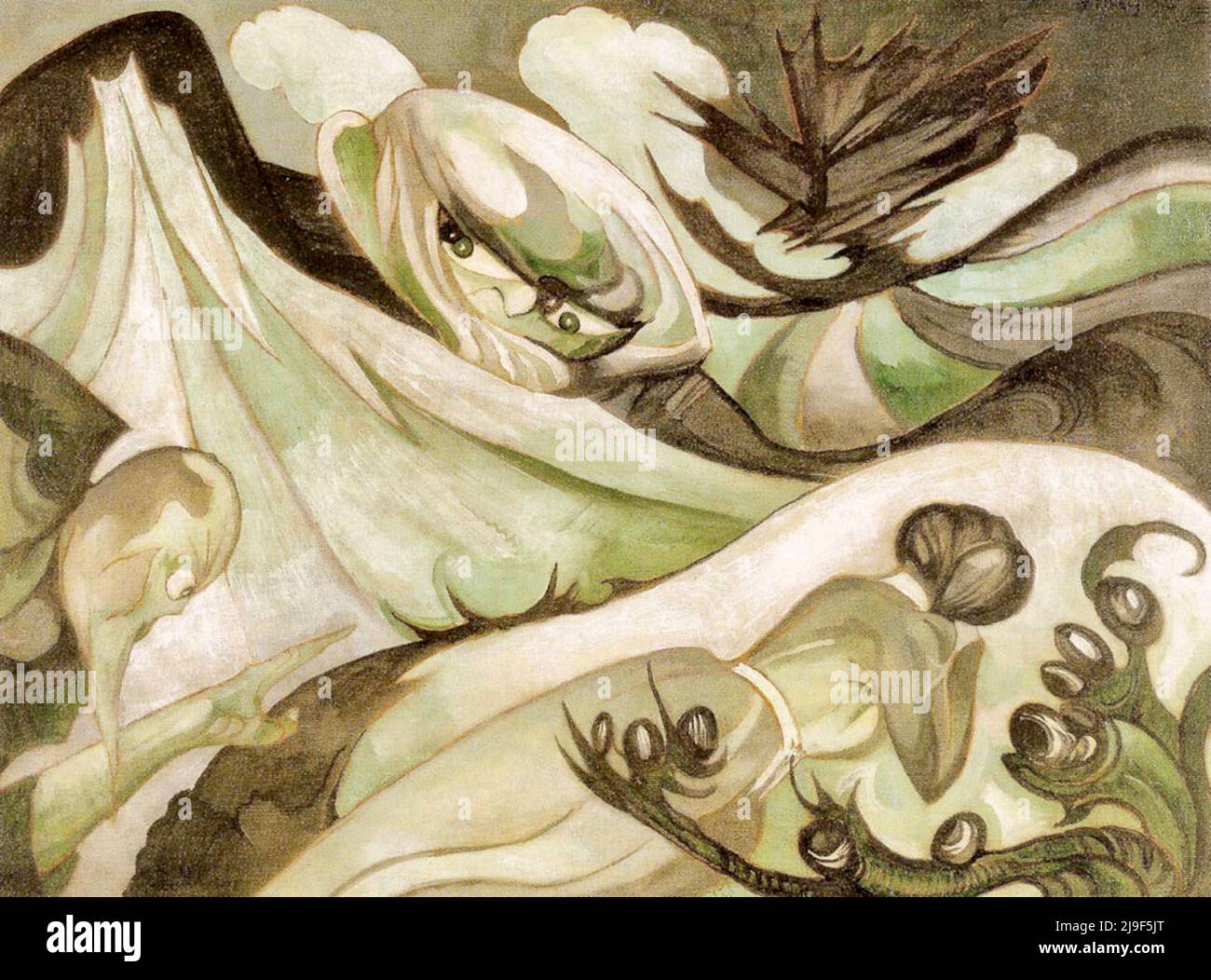 Stanisław Ignacy Witkiewicz - Witkacy - Komposition mit einer schlafenden Frau und Monster (Selbstmord) - 1920 Stockfoto