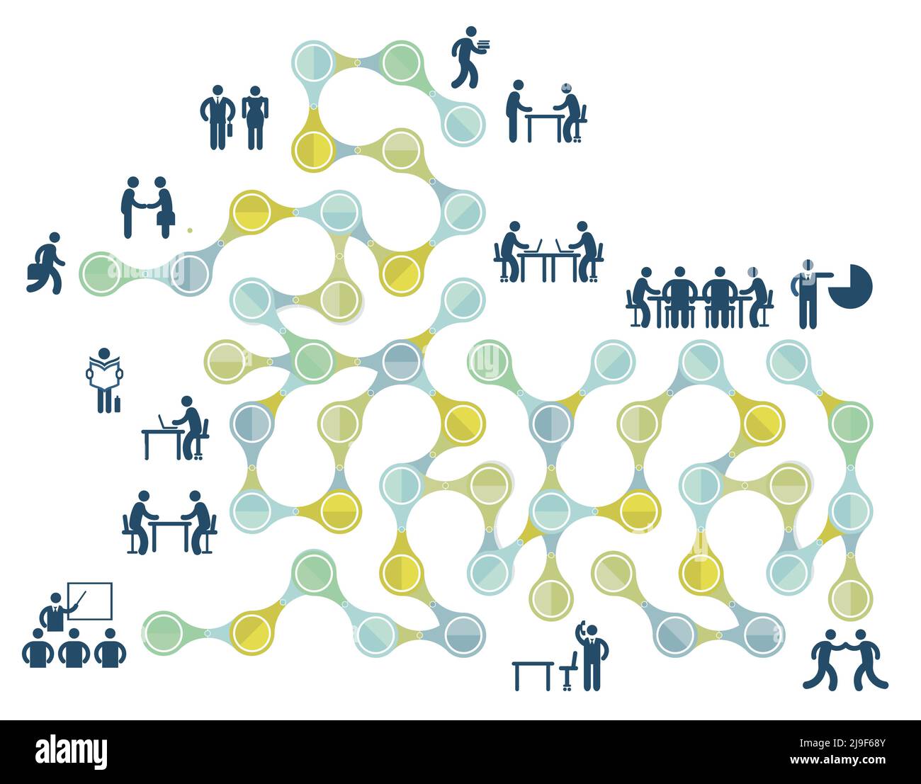 Arbeitskonzepte, gemeinsam erfolgreich, Symboldarstellung Stock Vektor
