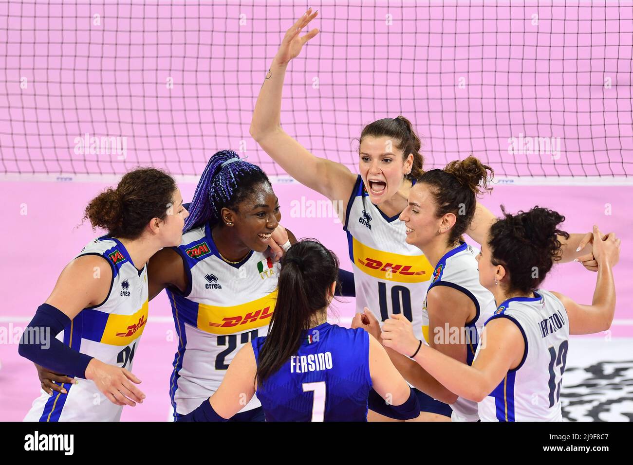 Pala Wanny, Florenz, Italien, 22. Mai 2022, Glück Italiens im Testspiel - Frauen Italien gegen Frauen Bulgarien - Volleyball-Testspiel Stockfoto