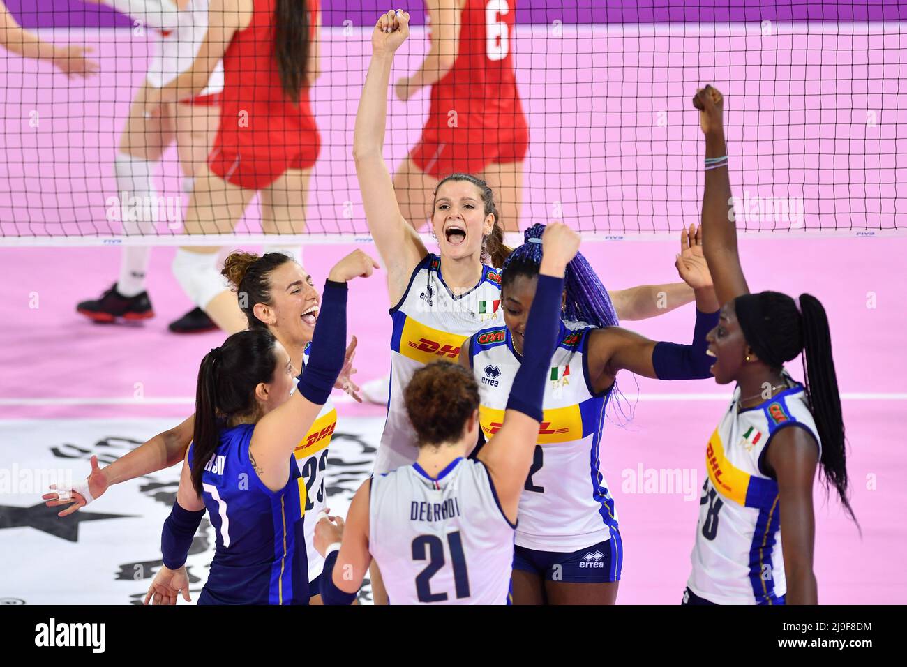 Pala Wanny, Florenz, Italien, 22. Mai 2022, Glück Italiens im Testspiel - Frauen Italien gegen Frauen Bulgarien - Volleyball-Testspiel Stockfoto