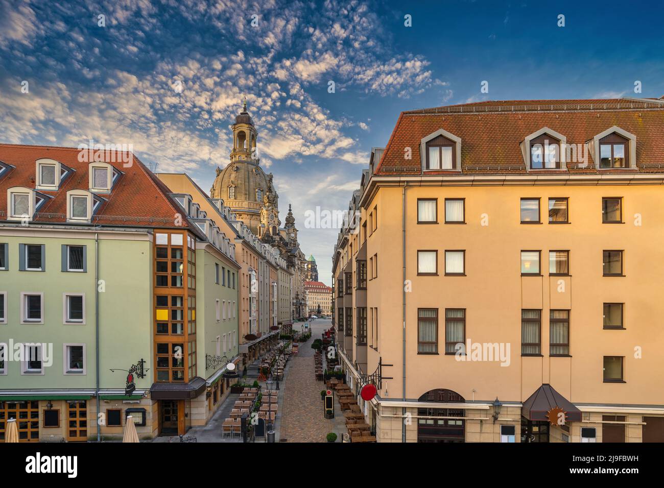 Dresden Deutschland, Skyline der Stadt an der Frauenkirche Stockfoto