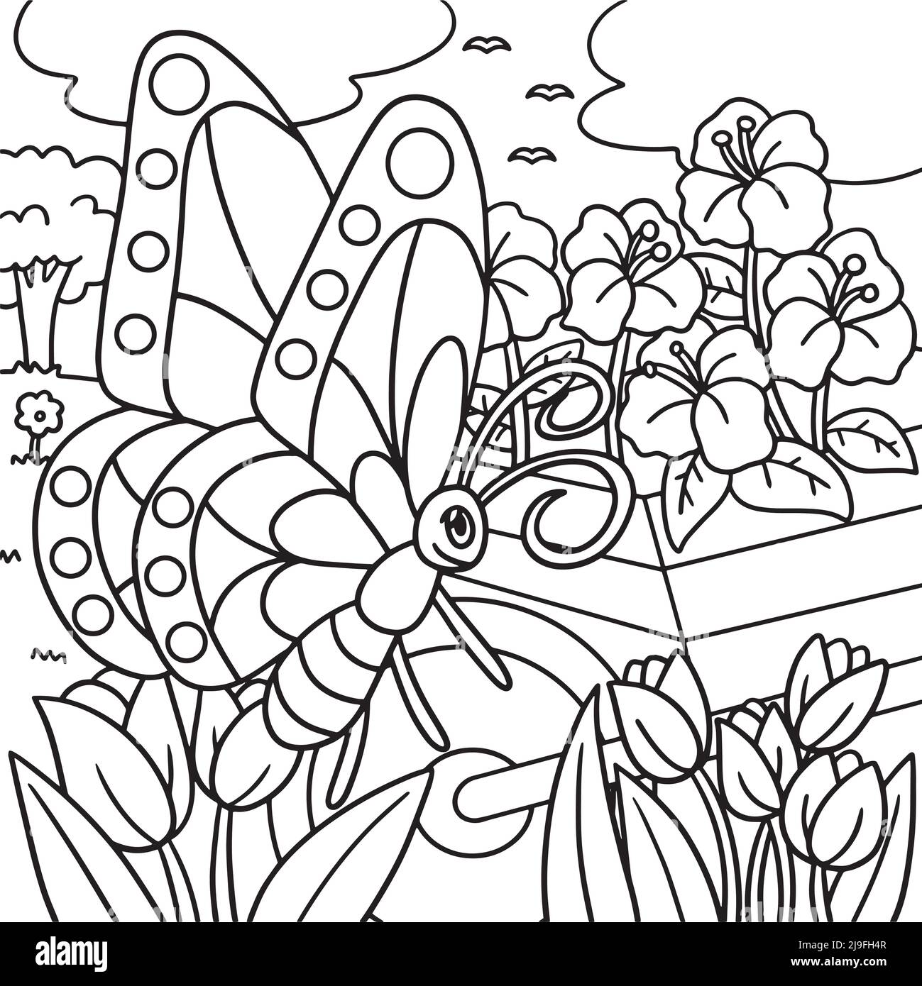 Schmetterling Malseite für Kinder Stock Vektor