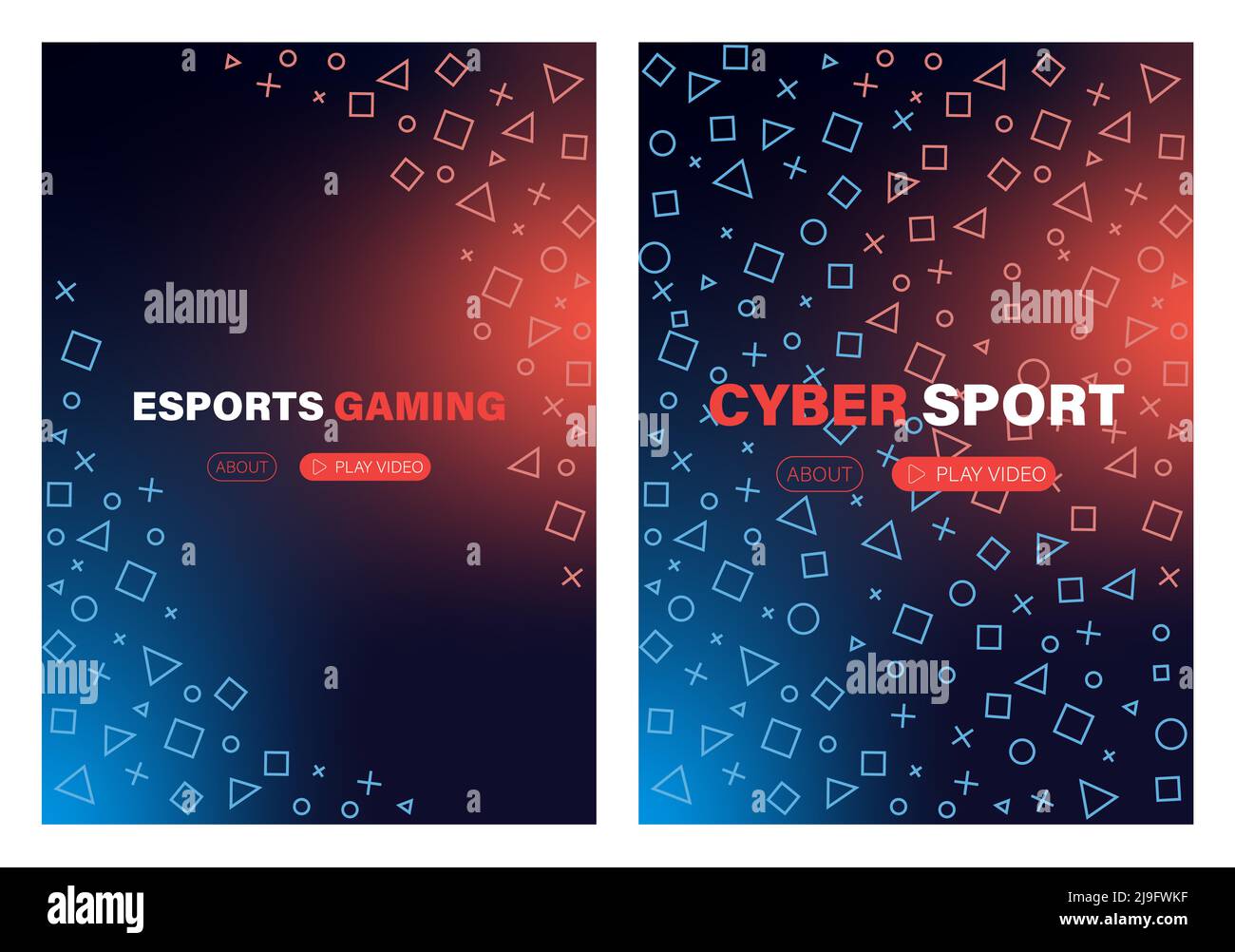 Satz Cyber Sport-Banner. E-Sport-Gaming-Poster. Videospiele Stock Vektor