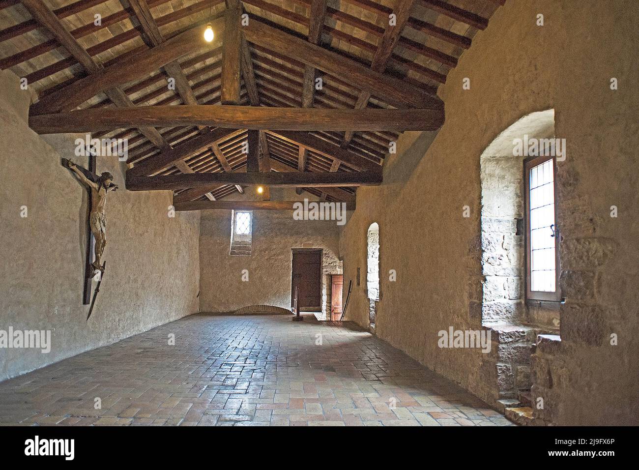 Schlafsaal der heiligen Klara, im Kloster von San Damiano, Assisi, Italien Stockfoto