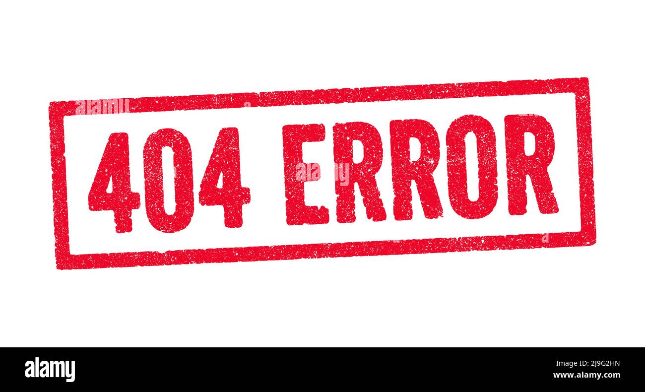 Vektordarstellung des Wortes 404 Fehler in rotem Tintenstempel Stock Vektor
