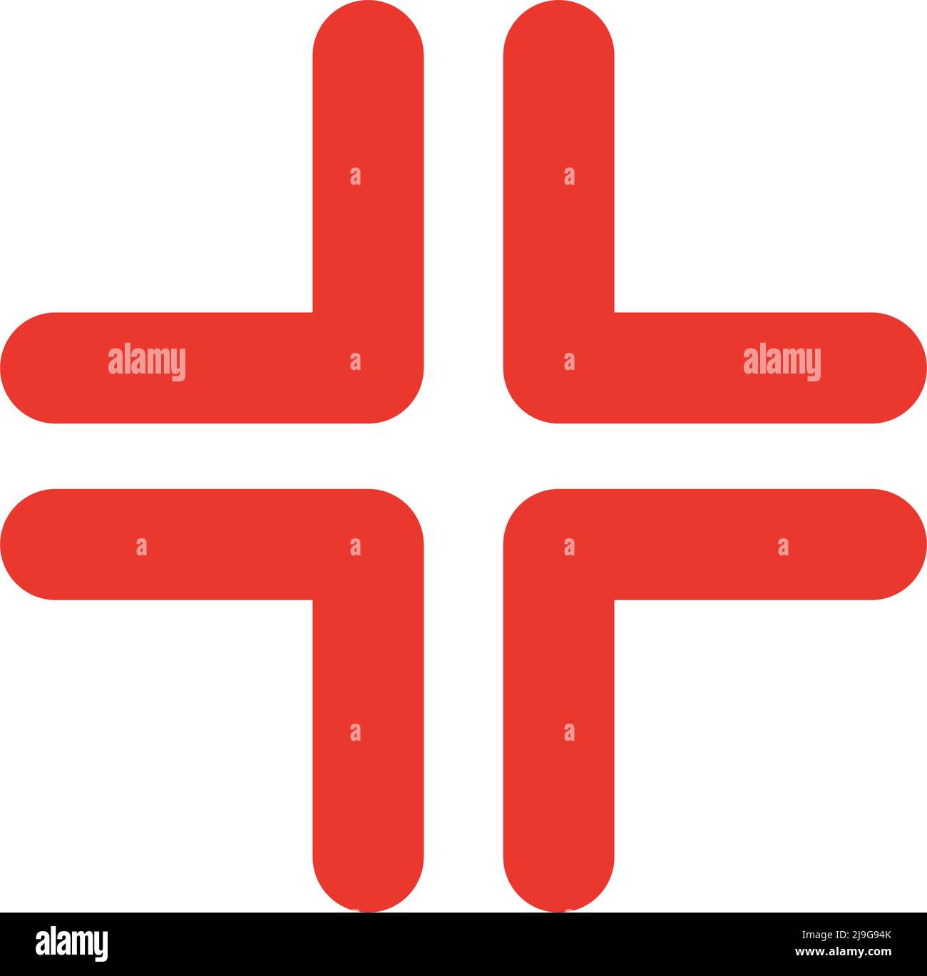 Ein Zeichen des Zorns mit abgerundeten Ecken. Rotes Vektorsymbol. Bearbeitbarer Vektor. Stock Vektor