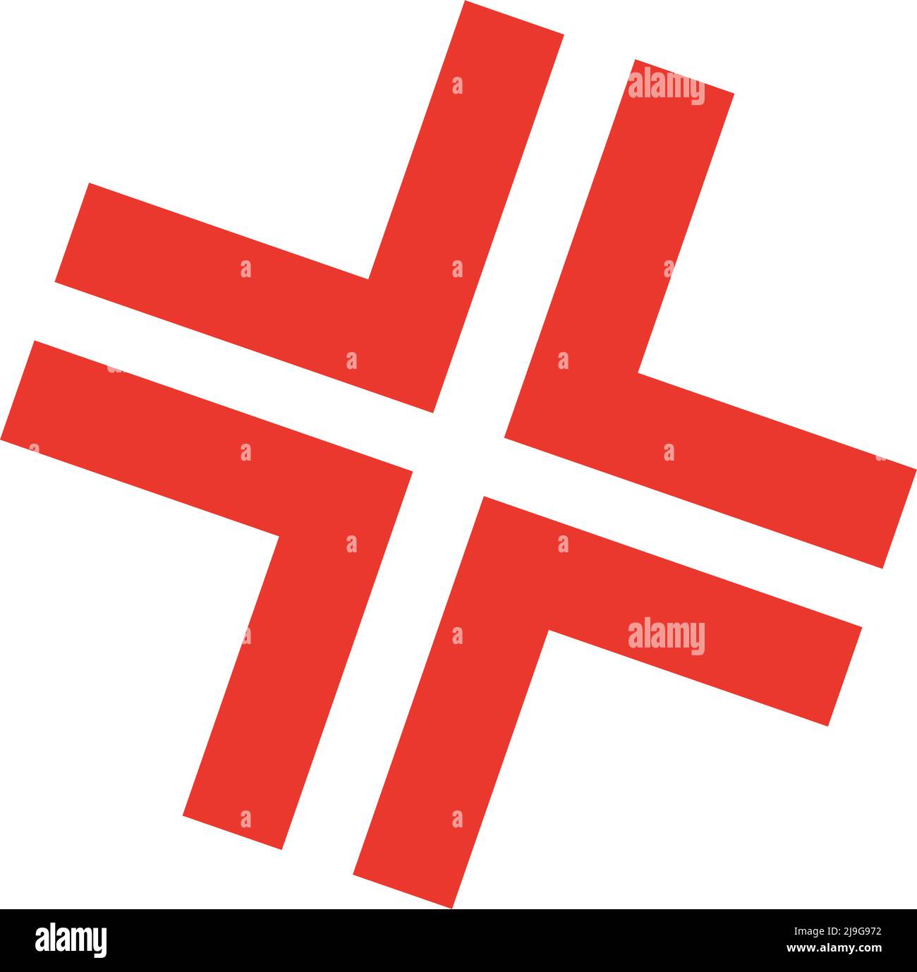 Ein Zeichen des Zorns mit abgerundeten Ecken. Rotes Vektorsymbol. Bearbeitbarer Vektor. Stock Vektor