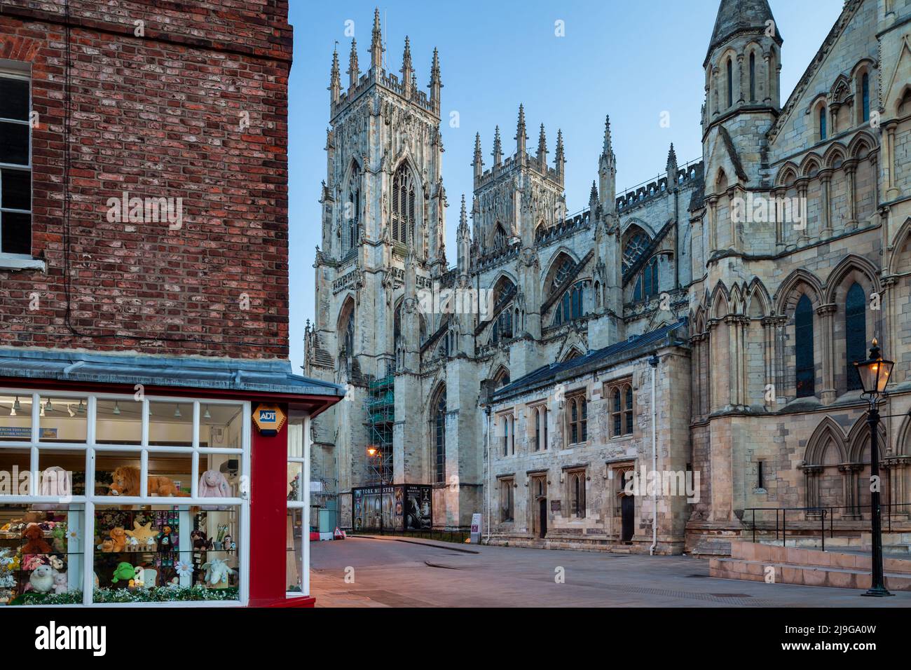 Dawn im York Minster, York, England. Stockfoto