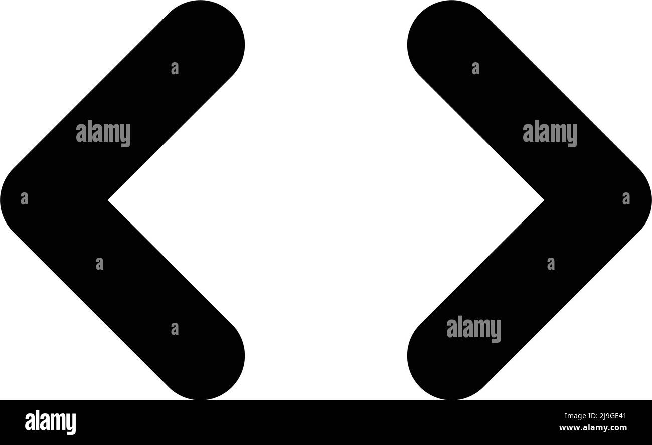 Ein einfaches Tag-Markensymbol, das in der Programmierung und anderen Anwendungen verwendet wird. Bearbeitbarer Vektor. Stock Vektor