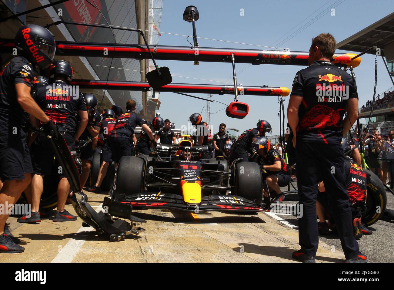 Circuit de Barcelona-Catalunya, Barcelona, Spanien, 22. Mai 2022, Oracle Red Bull Racing Boxenstopp-Training während DER FORMEL 1 PIRELLI GRAN PREMIO DE España 2022 Race - Formel 1 Championship Stockfoto