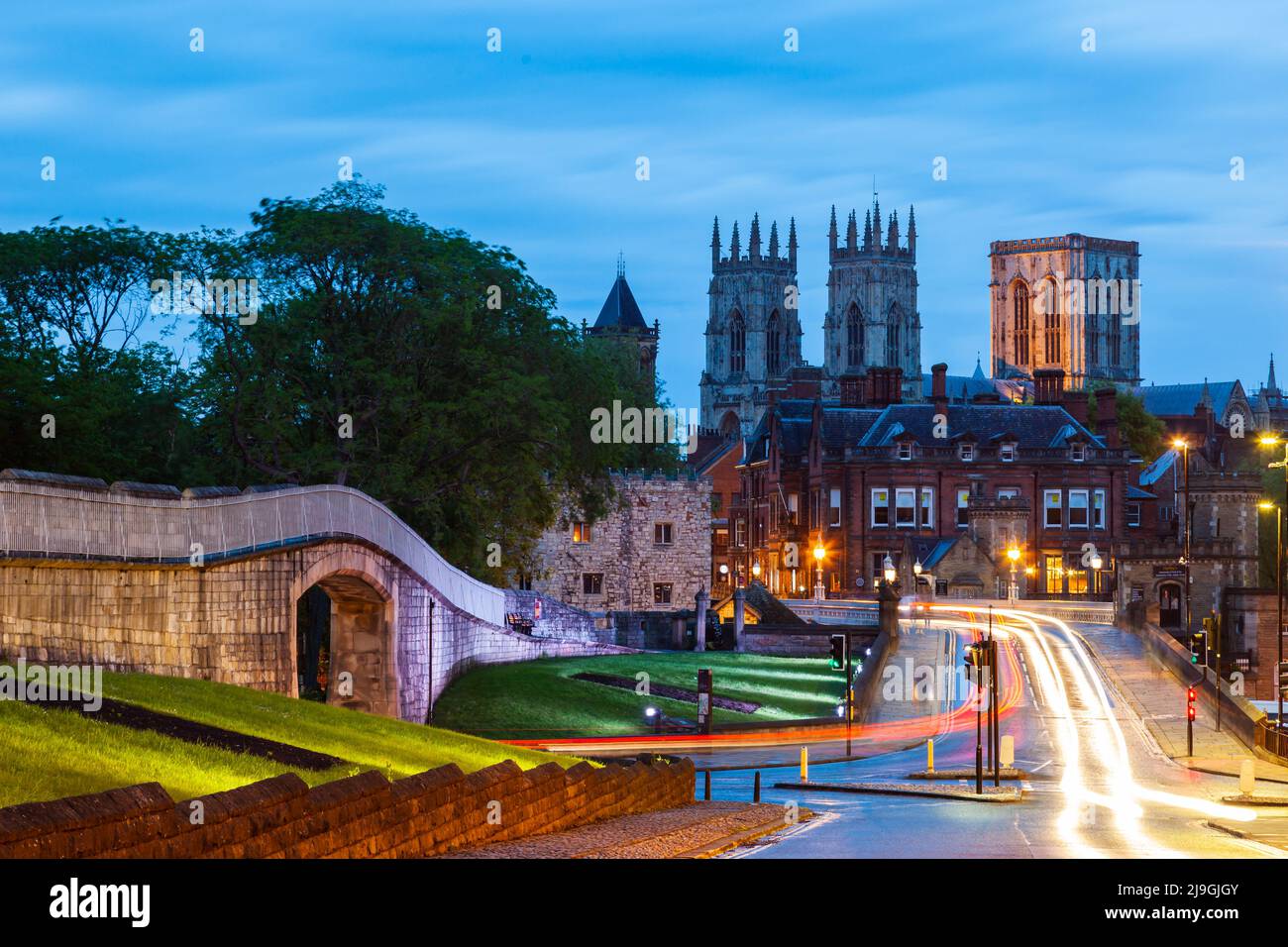 Abend im Zentrum von York, North Yorkshire, England. Stockfoto