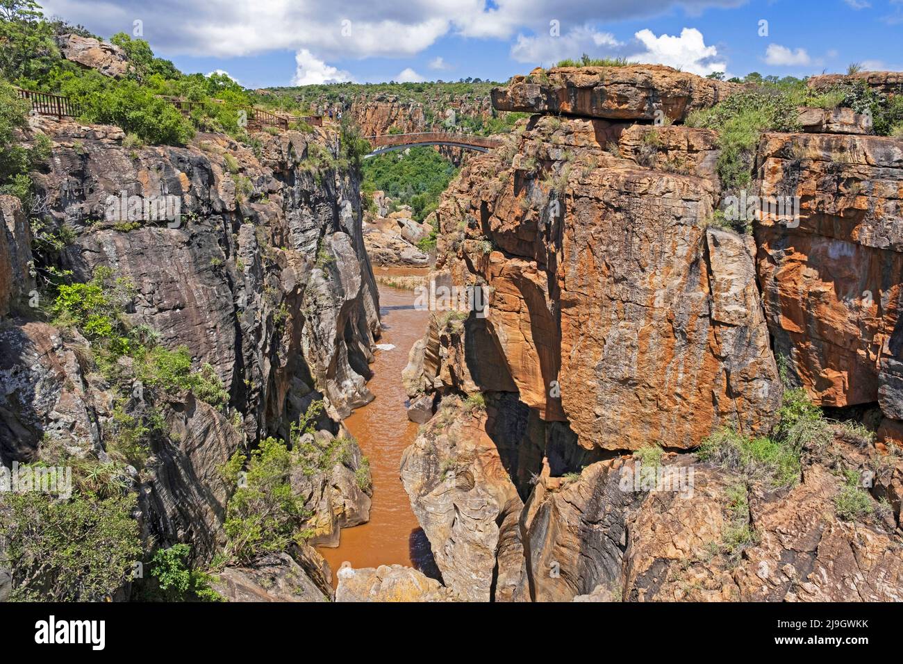 Bourkes Glückslöcher in der Nähe von Moremela markieren den Beginn des Blyde River Canyon / Blyderivierspoort, Provinz Mpumalanga, Südafrika Stockfoto