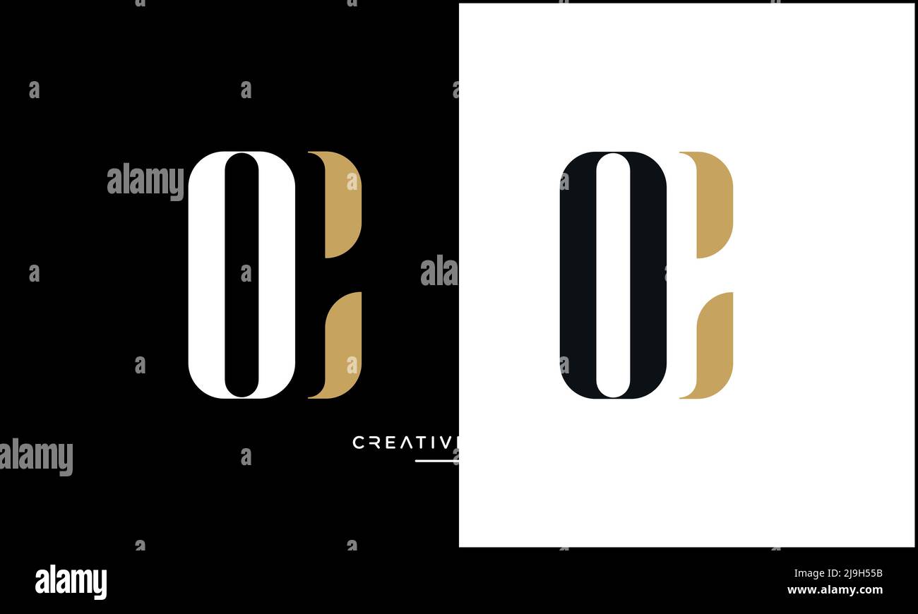 Alphabet Letters OC, CO Abstract Logo Vector Template Stock Vektor