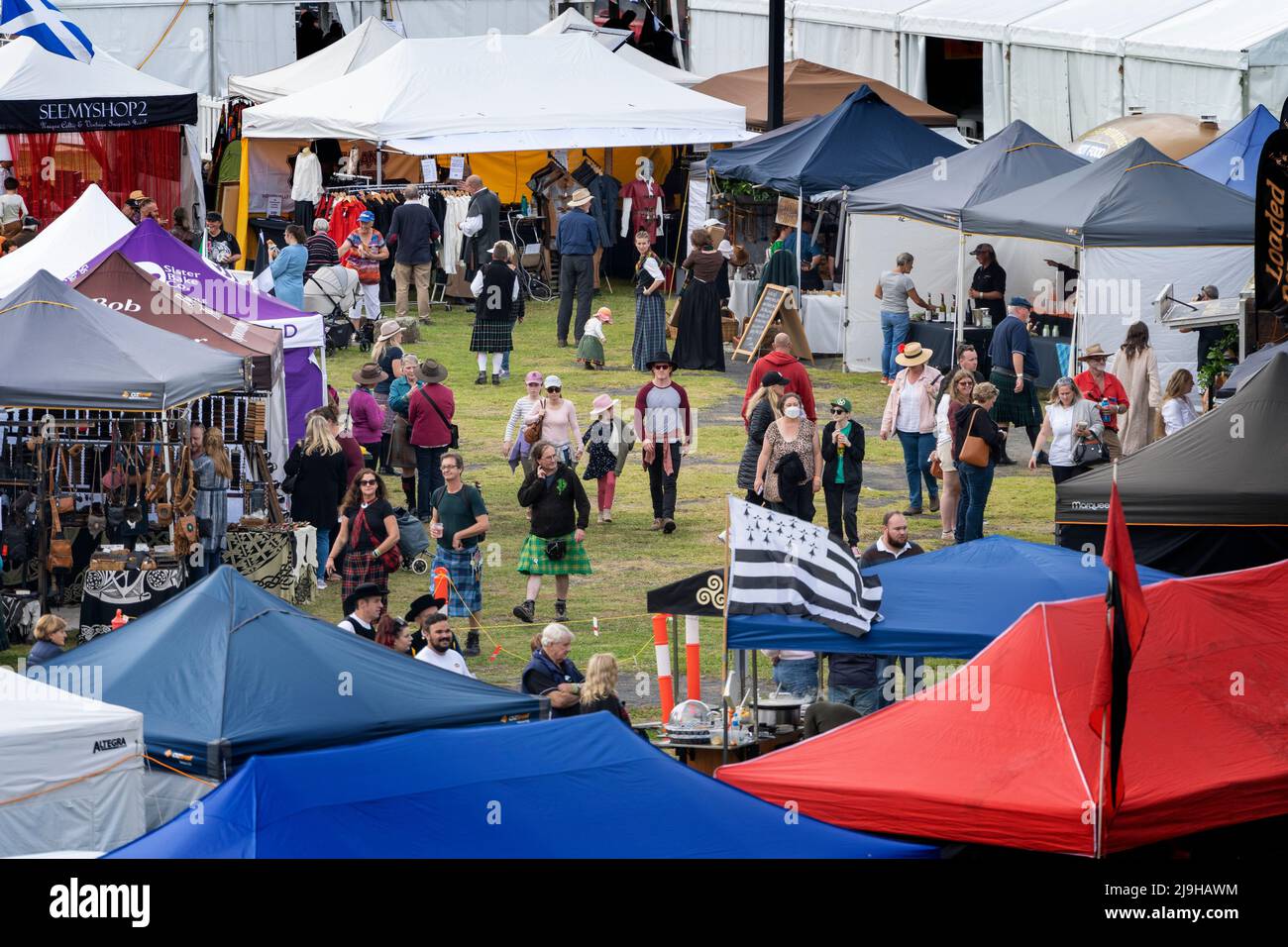 Marktstände beim Glen Innes Celtic Festival NSW Australia Stockfoto