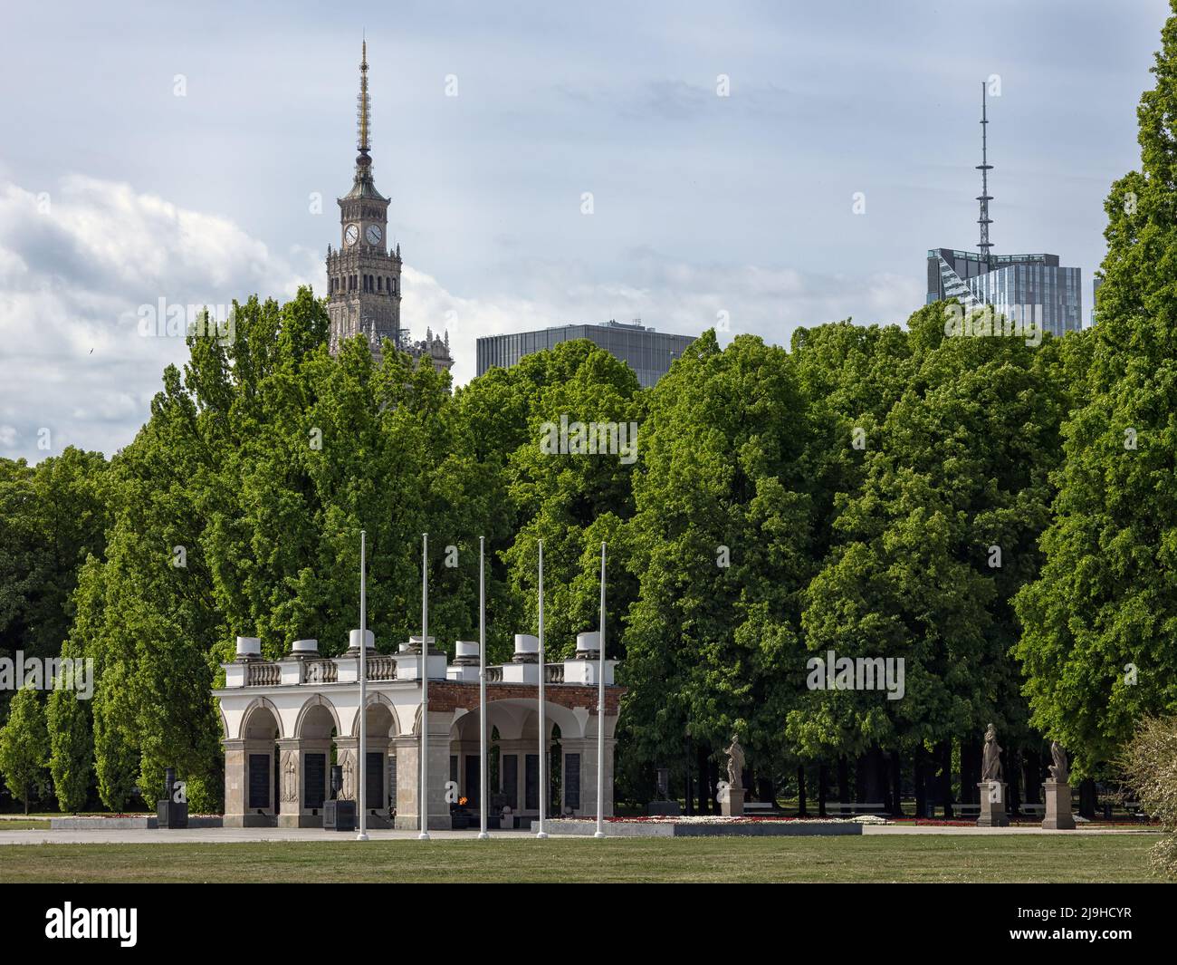 WARSCHAU, POLEN - 17. MAI 2022: Blick auf das Grab des unbekannten Soldaten Stockfoto