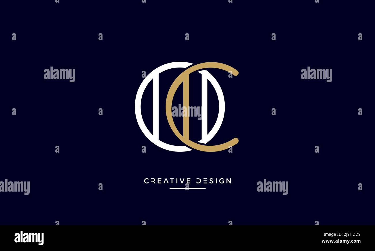 Alphabet Letters OC, CO Abstract Logo Vector Template Stock Vektor