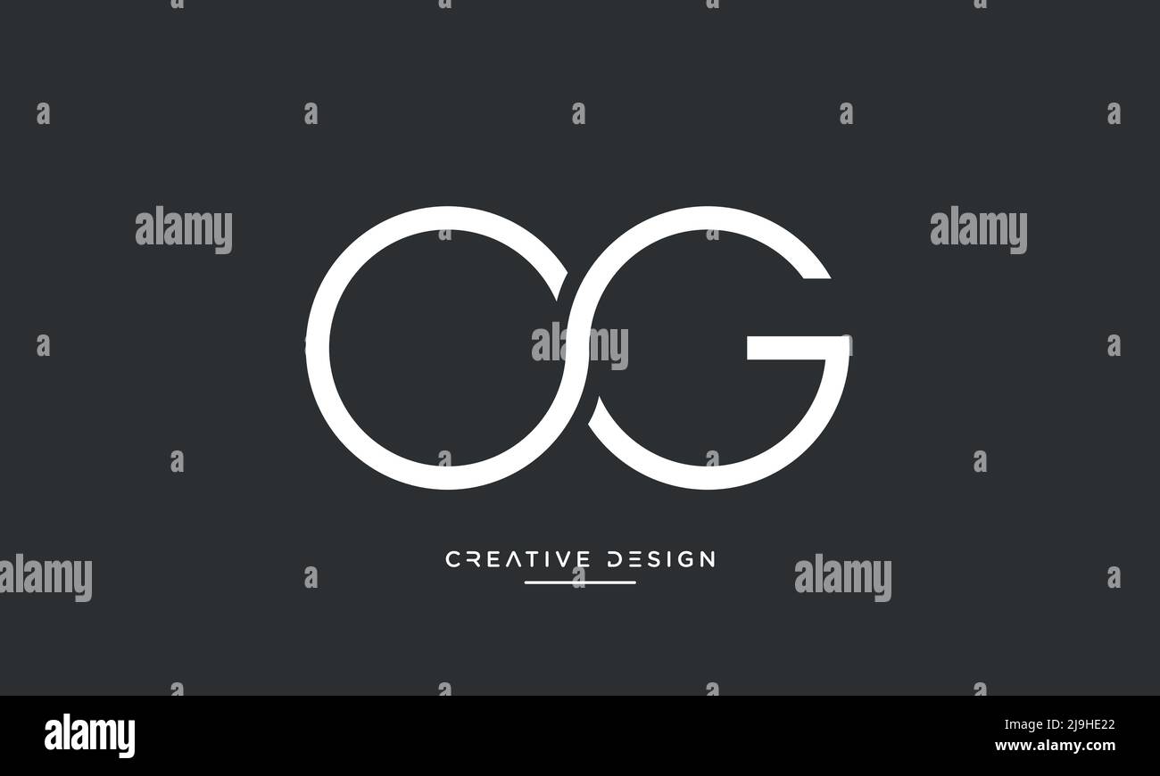 Alphabet Buchstaben OG oder GO Symbol Logo Stock Vektor