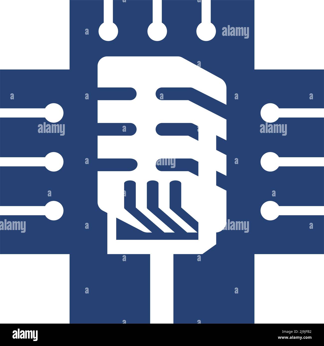 Podcast Logo-Symbol für medizinische Gesundheit Illustration Markenidentität Stock Vektor