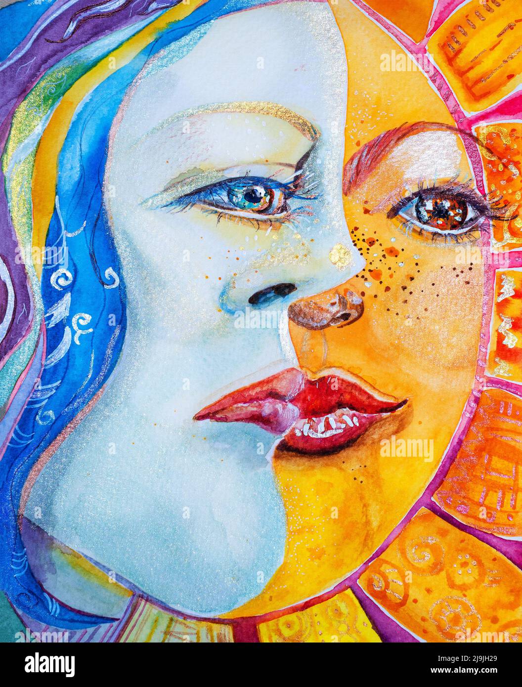 Zwei verschiedene gesichter Fotos und Bildmaterial in hoher Auflösung