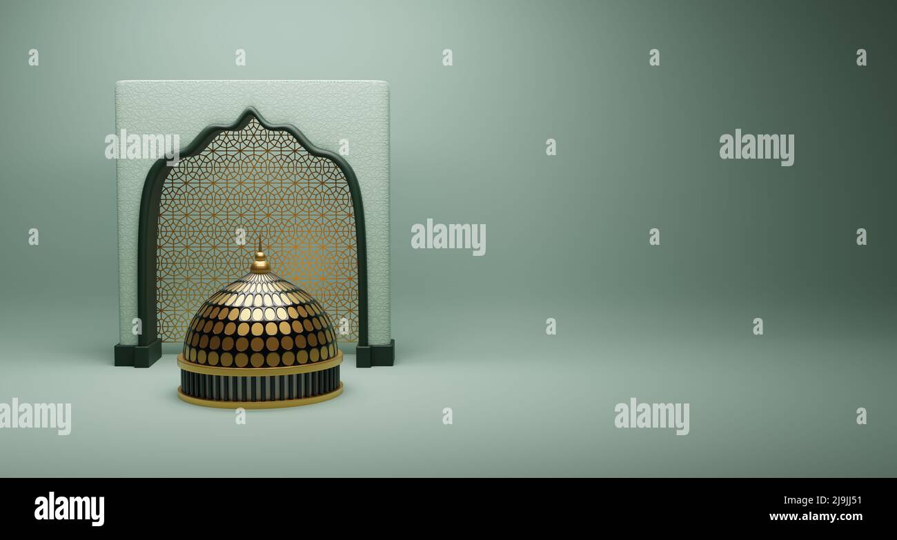 Islamische Dekorationen Poster mit Moschee-Kuppel Stockfoto