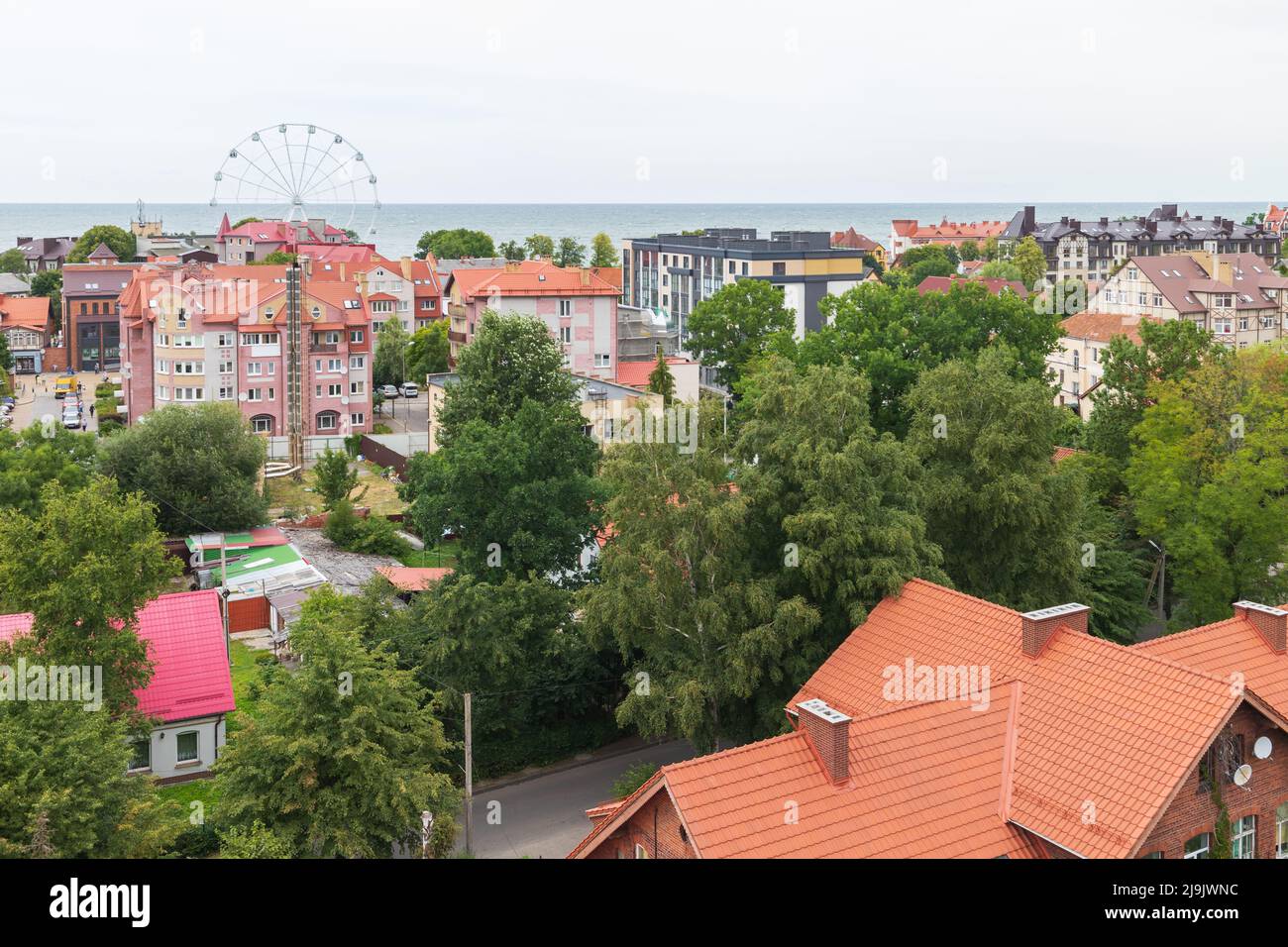 Zelenogradsk Luftbild Foto an einem Sommertag aufgenommen. Oblast Königsberg, Russland Stockfoto