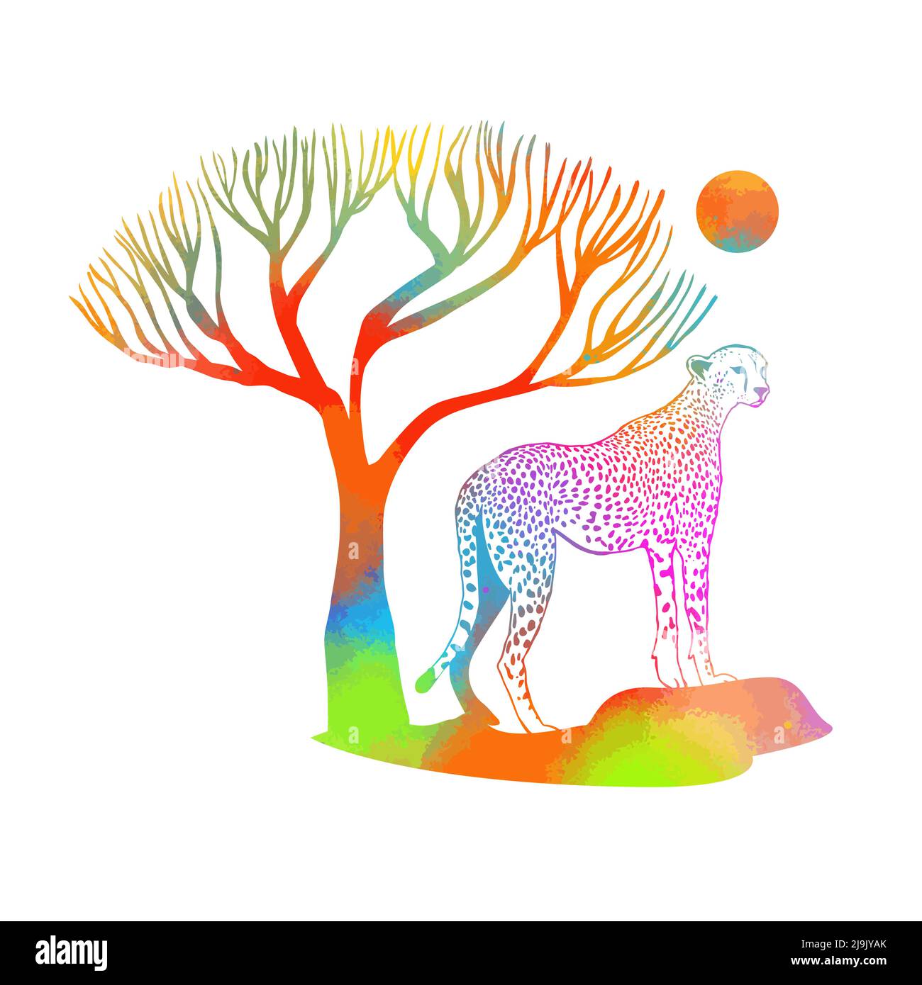 Leopard in Afrika ist gefärbt. Vektorgrafik Stock Vektor