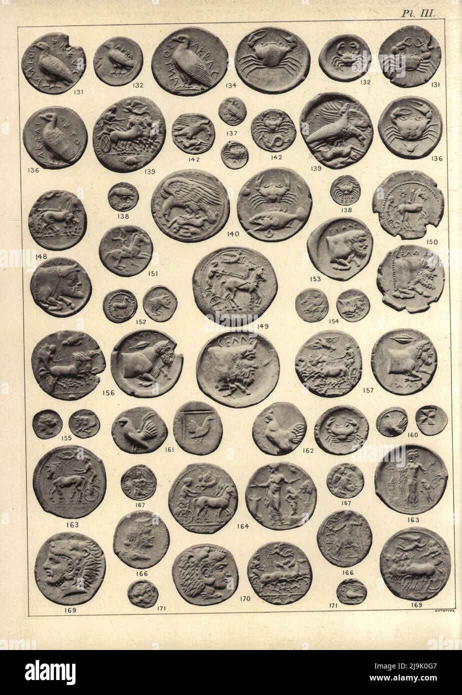 Münzen Siziliens aus dem Buch "Griechische Münzen und ihre Mutterstädte" von John ward und Sir George Francis Hill, Erscheinungsdatum 1902 Herausgeber London, J. Murray Stockfoto
