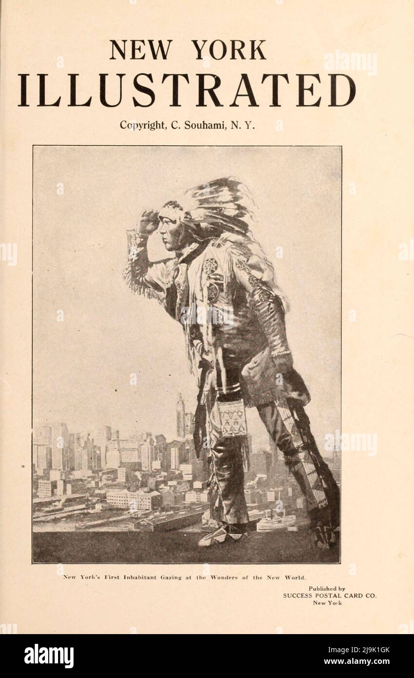 Frontispiz aus dem Buch ' New York Illustrated ' Erscheinungsdatum 1916 Verlag New York : Success Postal Card Co. Stockfoto