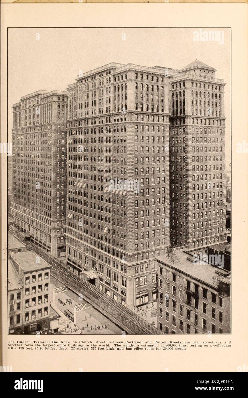 The Hudson Terminal Buildings on Church Street 1916 aus dem Buch „New York Illustrated“ Erscheinungsdatum 1916 Herausgeber/Verlag New York : Success Postal Card Co. Stockfoto