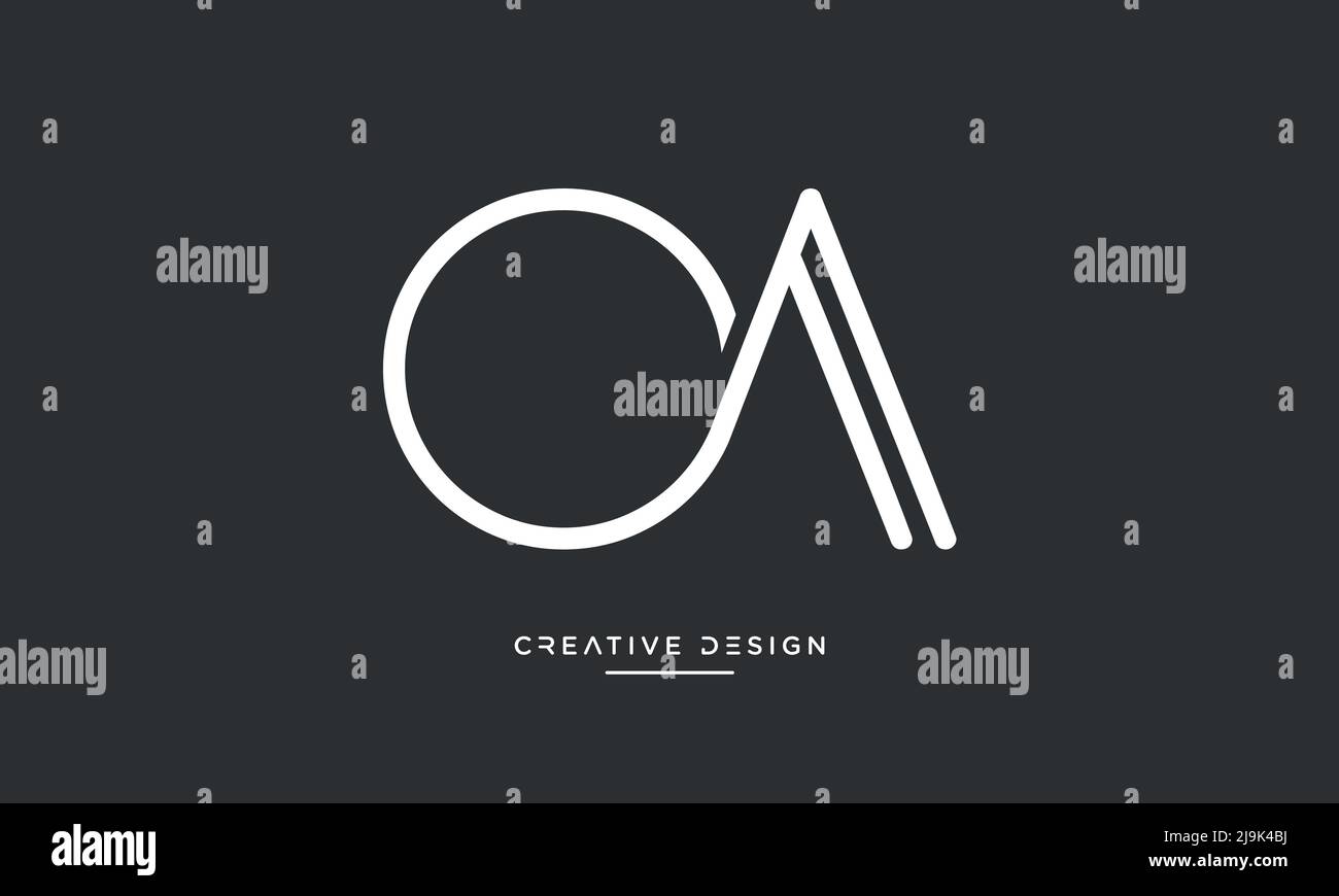 Alphabet Buchstaben OA, AO Abstraktes Logo Monogramm Stock Vektor