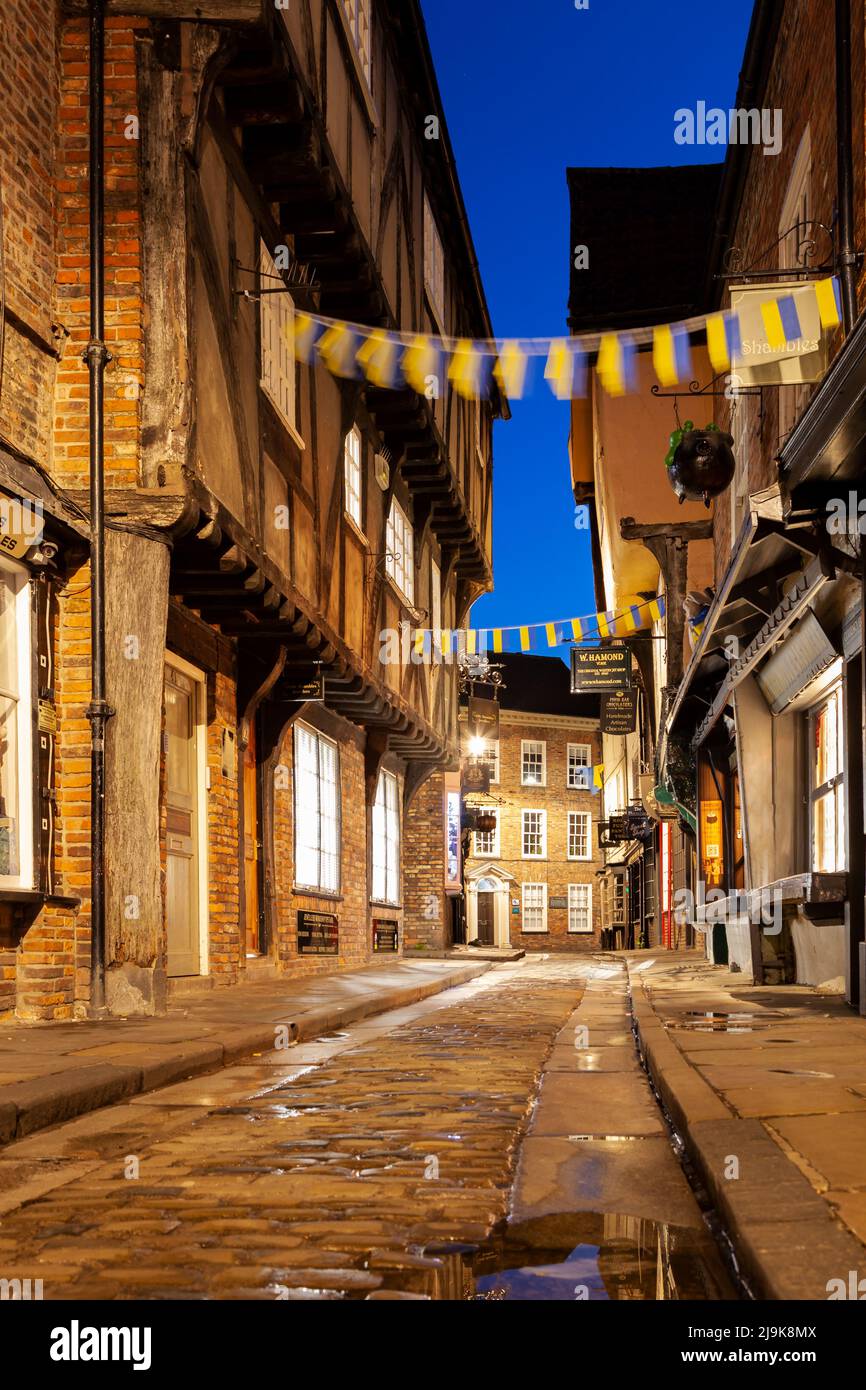 Sonnenaufgang im Zentrum von York, England. Stockfoto