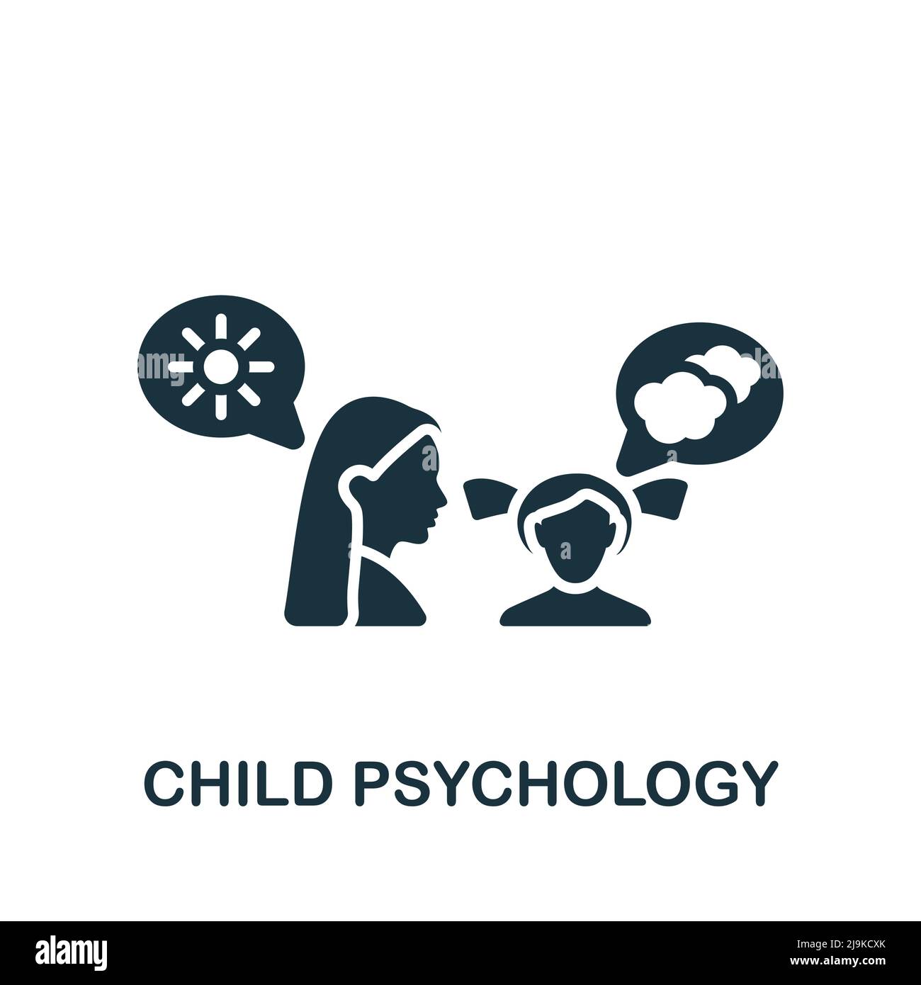 Symbol für Kinderpsychologie. Monochrom Simple Psychology Icon für Vorlagen, Webdesign und Infografiken Stock Vektor