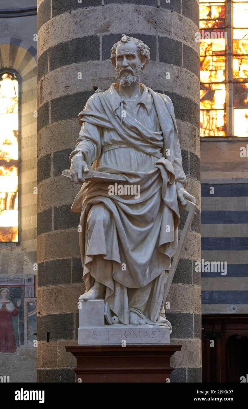 San Tommaso apostolo - marmo bianco -Ippolito Scalza - 1587 - Orvieto ( Terni), Italia, Duomo di S.Maria Assunta Stockfoto