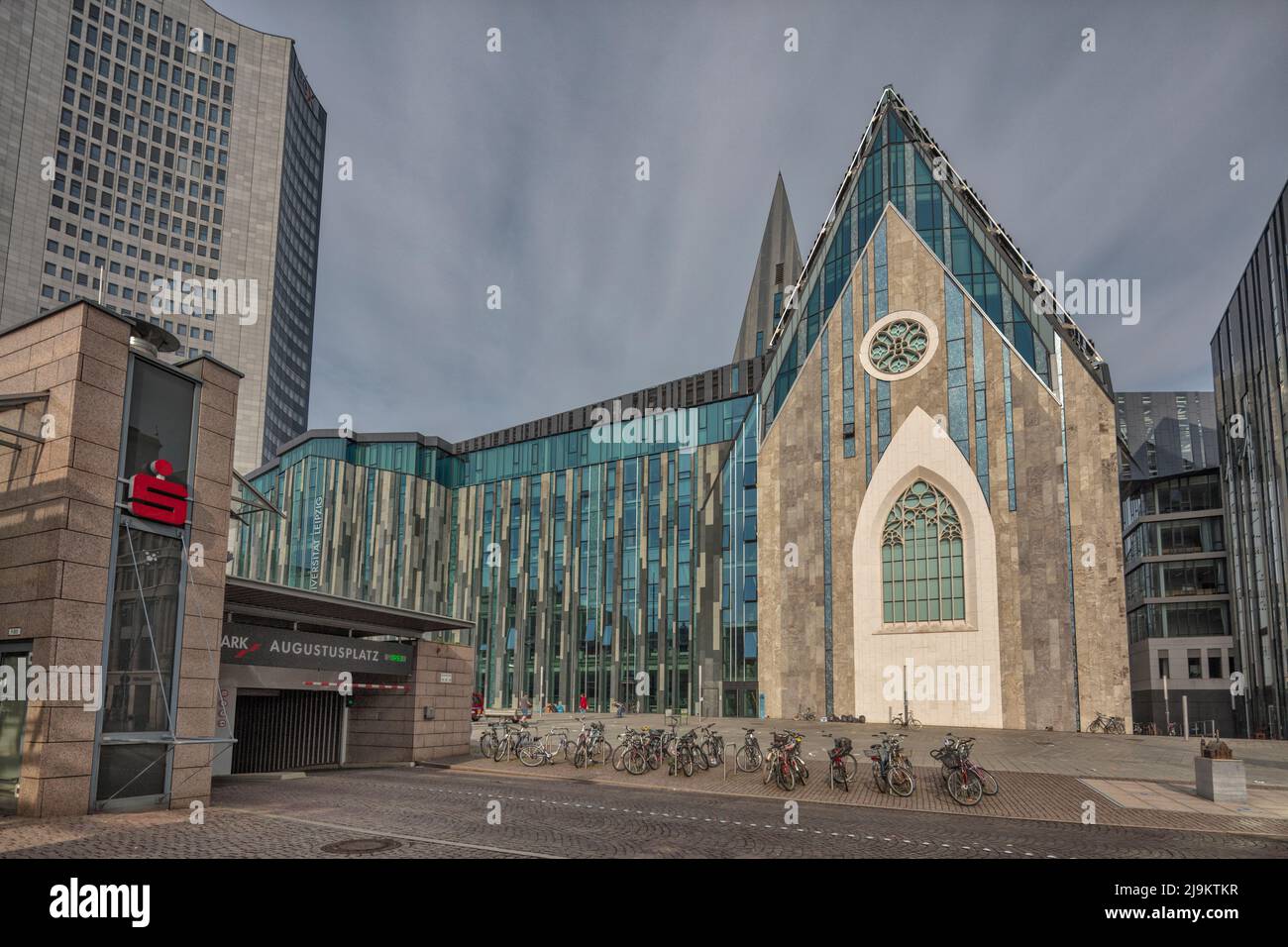 Universitätskirche Paulinum und Neuaugusteum Teil des Universitätskomplexes Leipzig am Augustusplatz. Leipzig. Stockfoto