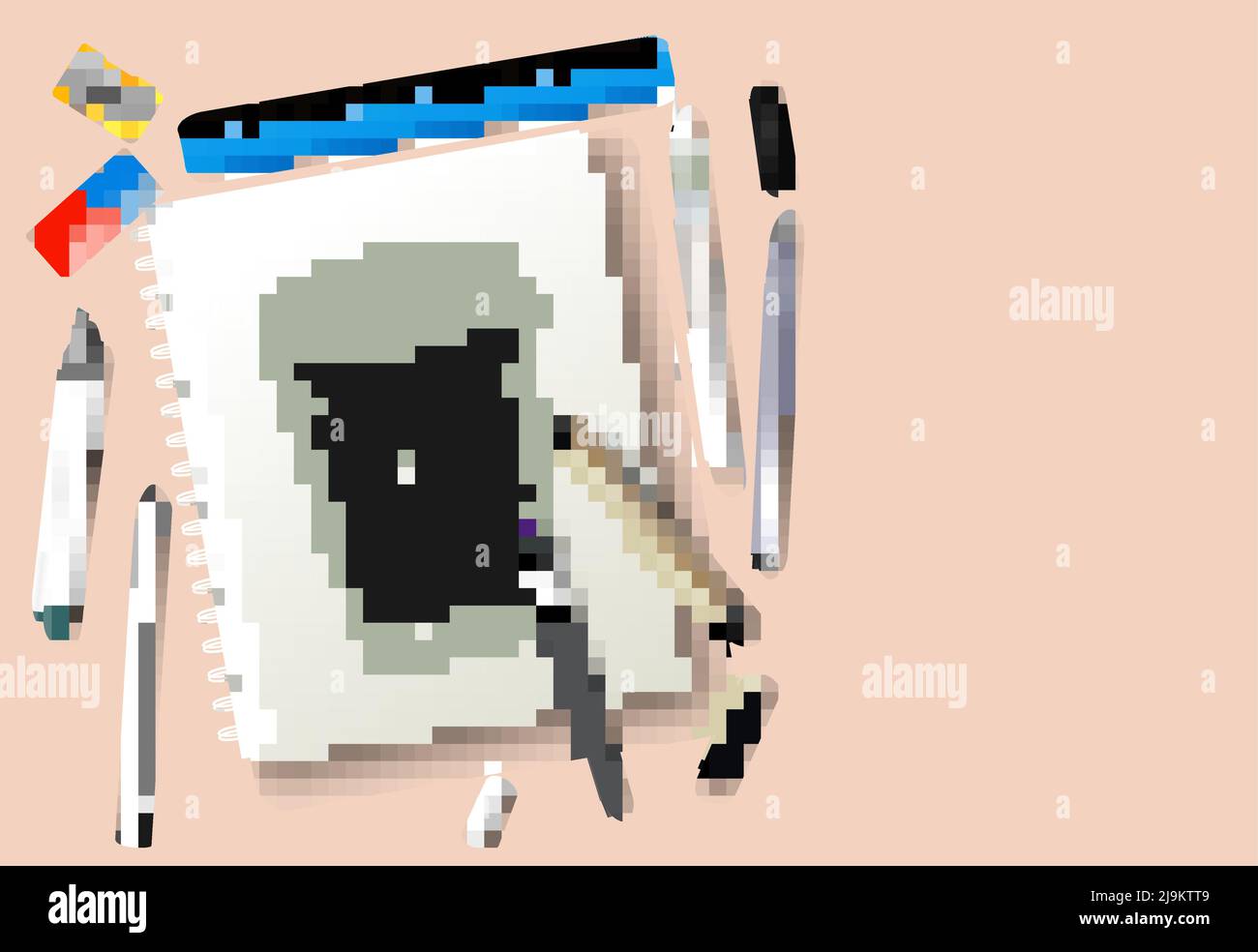 Beschriftungswerkzeuge und Skizzenbuch realistisch 3D Vektor Stock Vektor