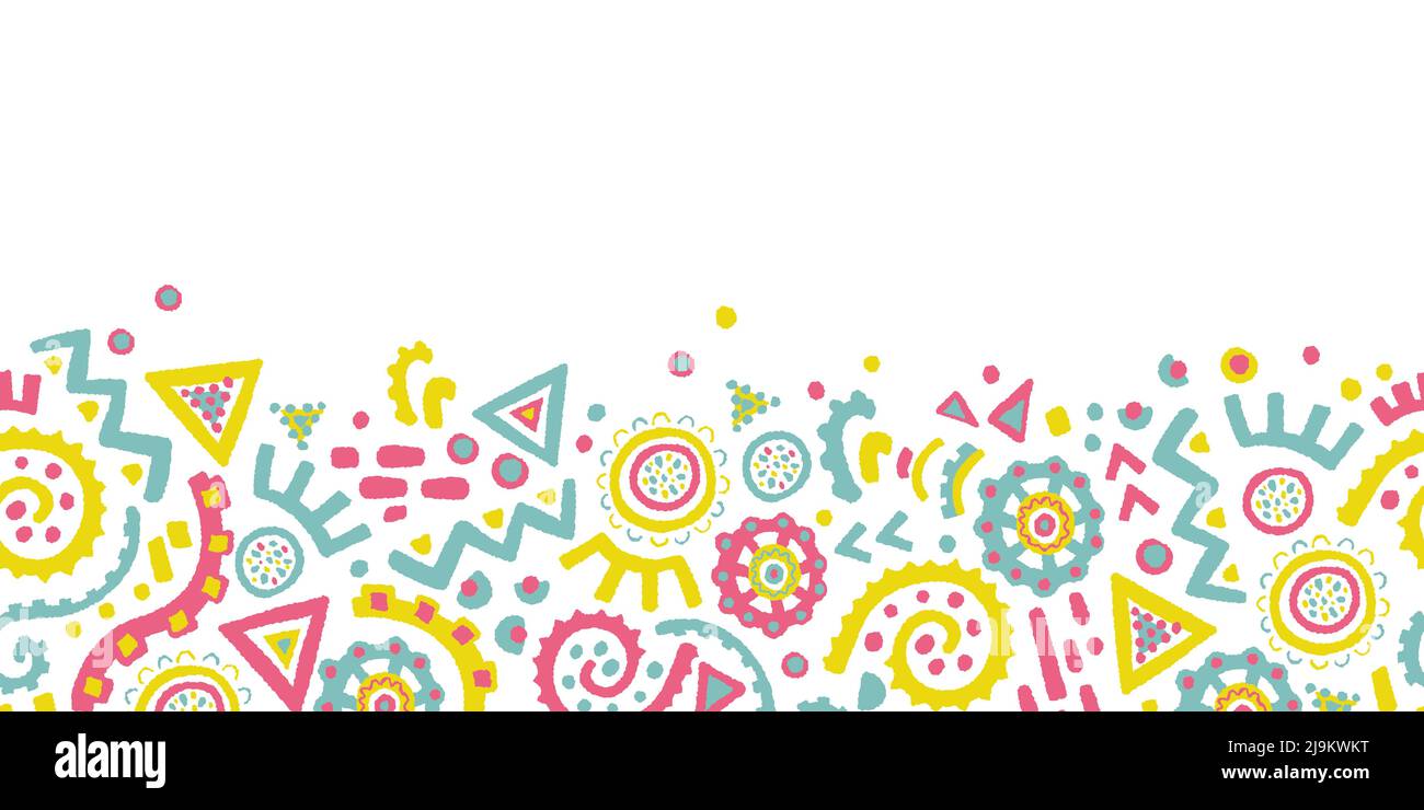 Handgezeichnetes abstraktes nahtloses Muster, ethnischer Hintergrund, afrikanischer Stil - ideal für Textilien, Banner, Tapeten, Verpackung - Vektor-Design Stock Vektor